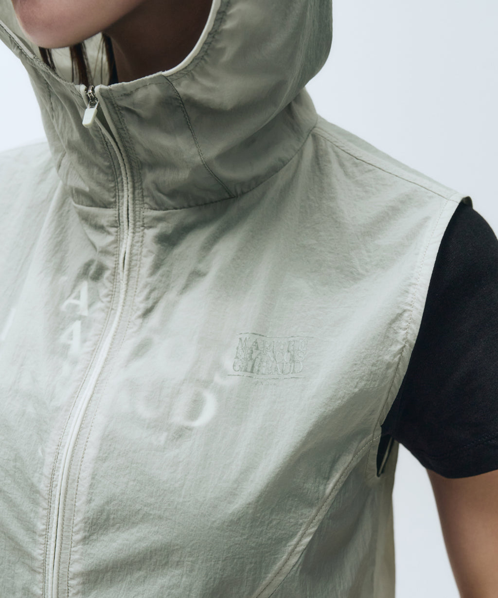 Marithe & Francois Girbaud - Mouvement W Nylon Hood Vest (Light Gray) product image 3 | TRAB K-Fashion Australia