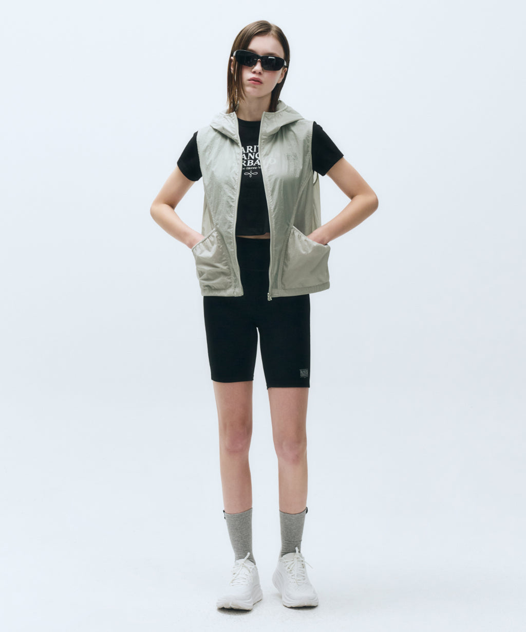 Marithe & Francois Girbaud - Mouvement W Nylon Hood Vest (Light Gray) product image 4 | TRAB K-Fashion Australia
