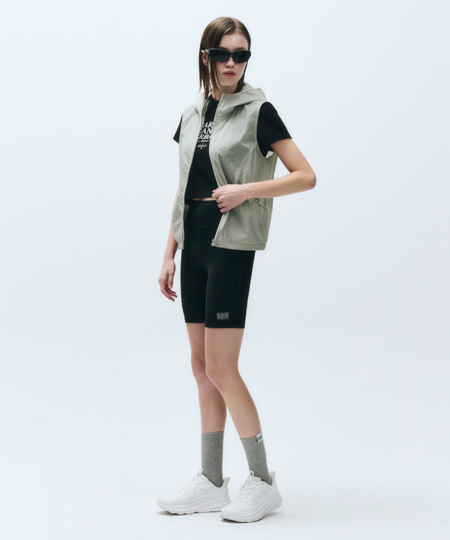 Marithe & Francois Girbaud - Mouvement W Nylon Hood Vest (Light Gray) product image 5 | TRAB K-Fashion Australia