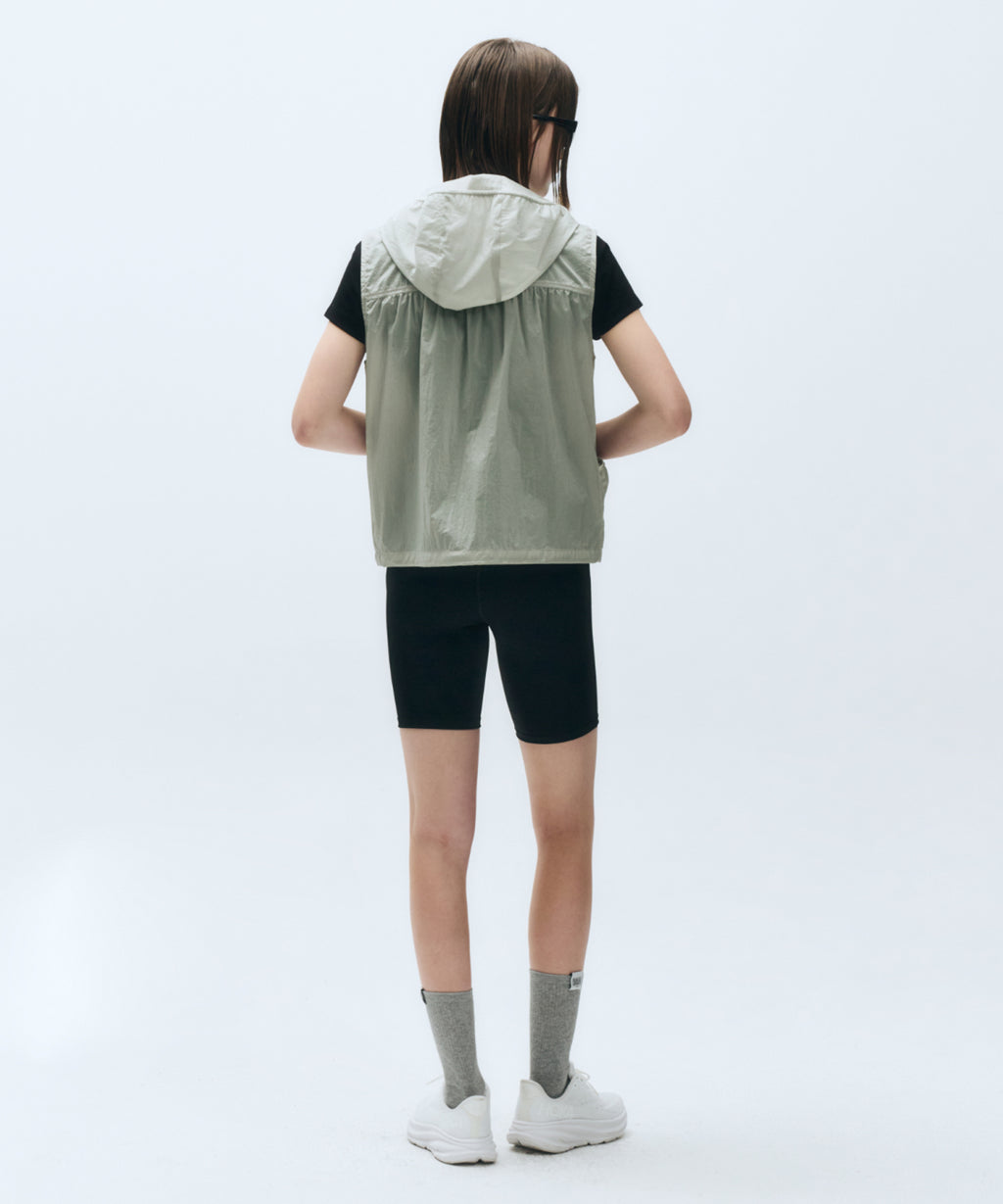 Marithe & Francois Girbaud - Mouvement W Nylon Hood Vest (Light Gray) product image 6 | TRAB K-Fashion Australia