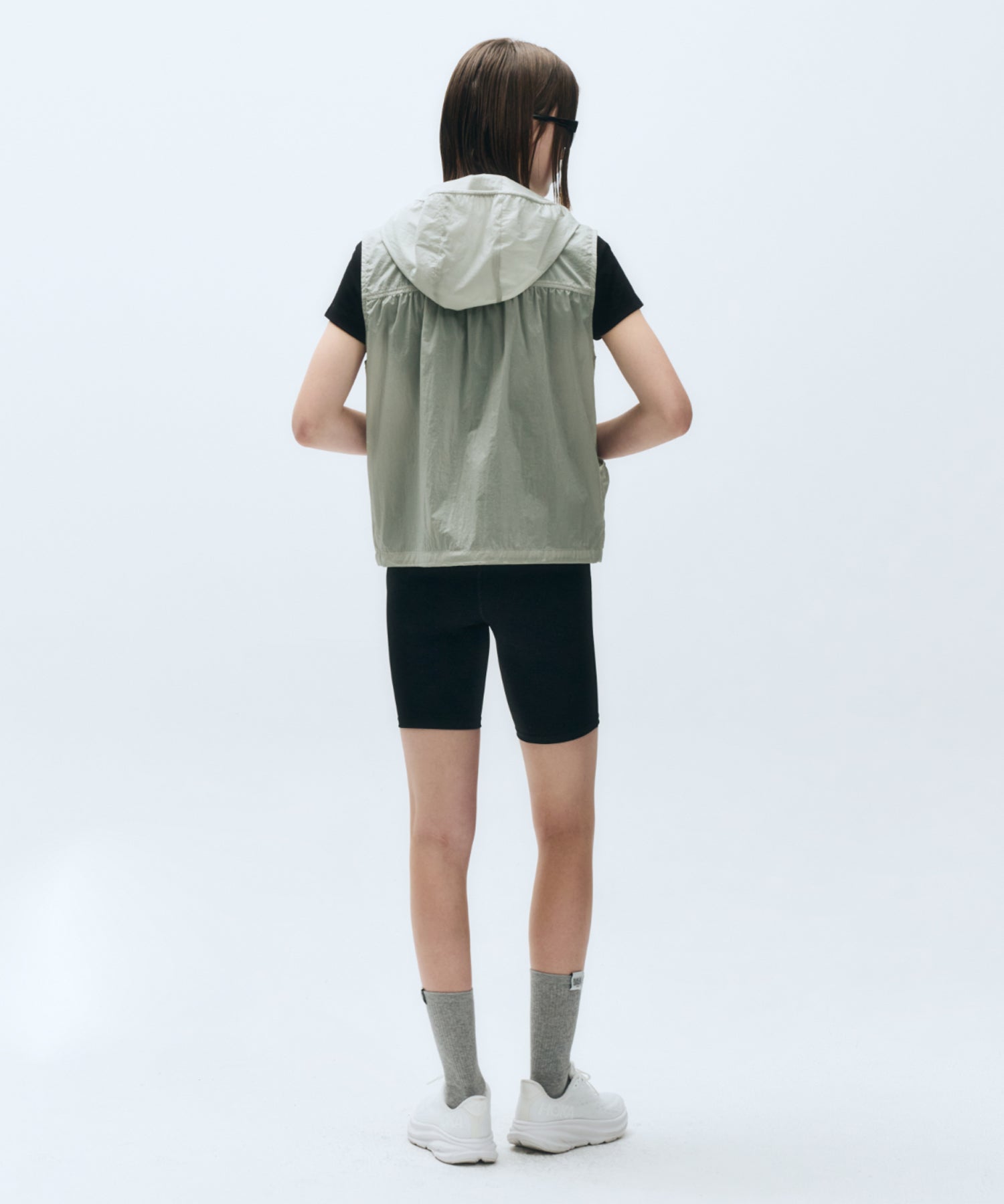 Marithe & Francois Girbaud - Mouvement W Nylon Hood Vest (Light Gray) product image 6 | TRAB K-Fashion Australia