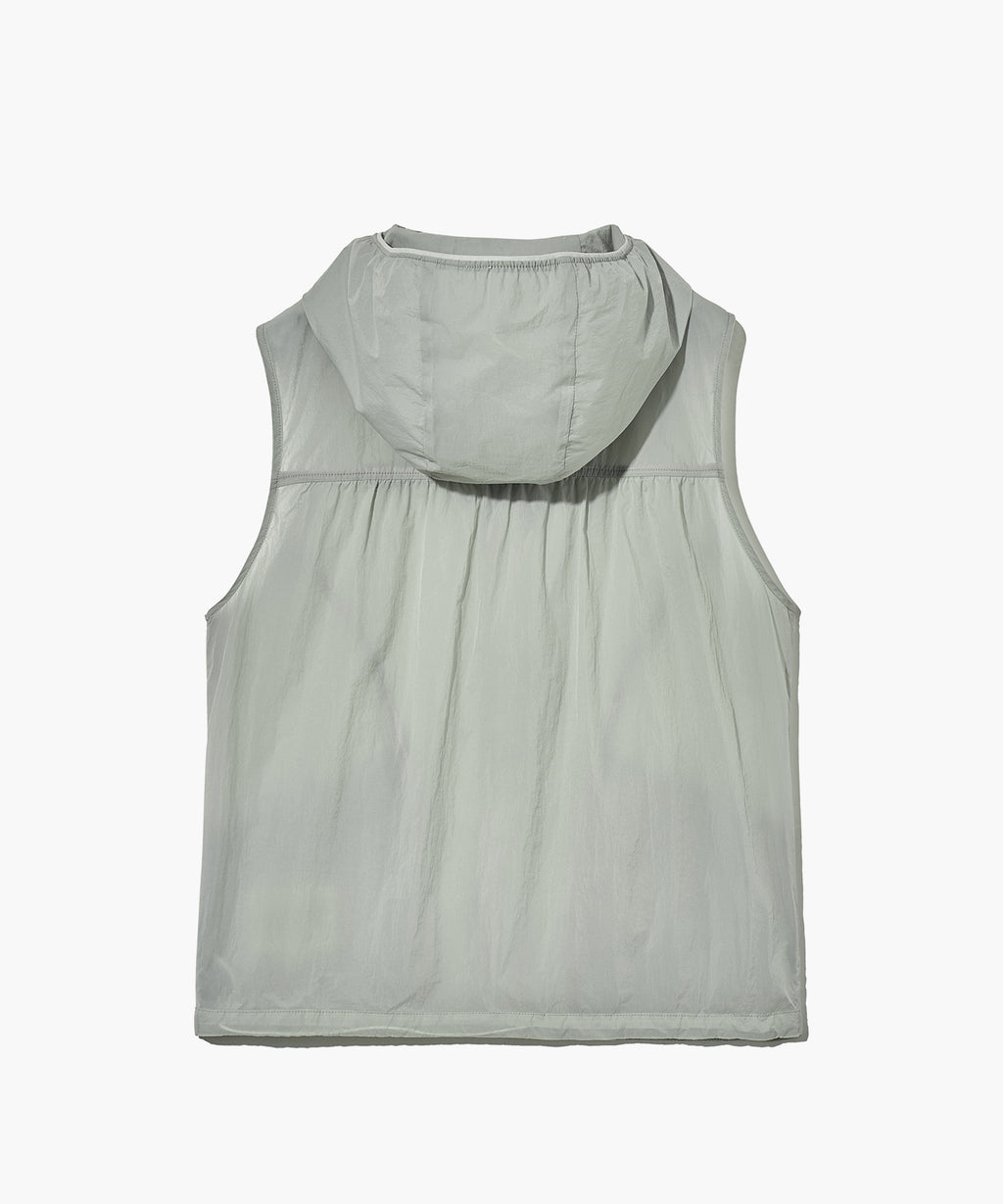 Marithe & Francois Girbaud - Mouvement W Nylon Hood Vest (Light Gray) product image 8 | TRAB K-Fashion Australia