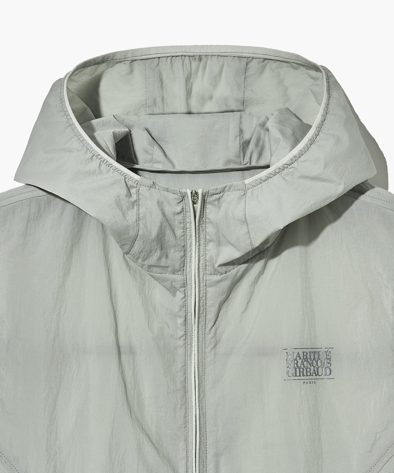 Marithe & Francois Girbaud - Mouvement W Nylon Hood Vest (Light Gray) product image 9 | TRAB K-Fashion Australia