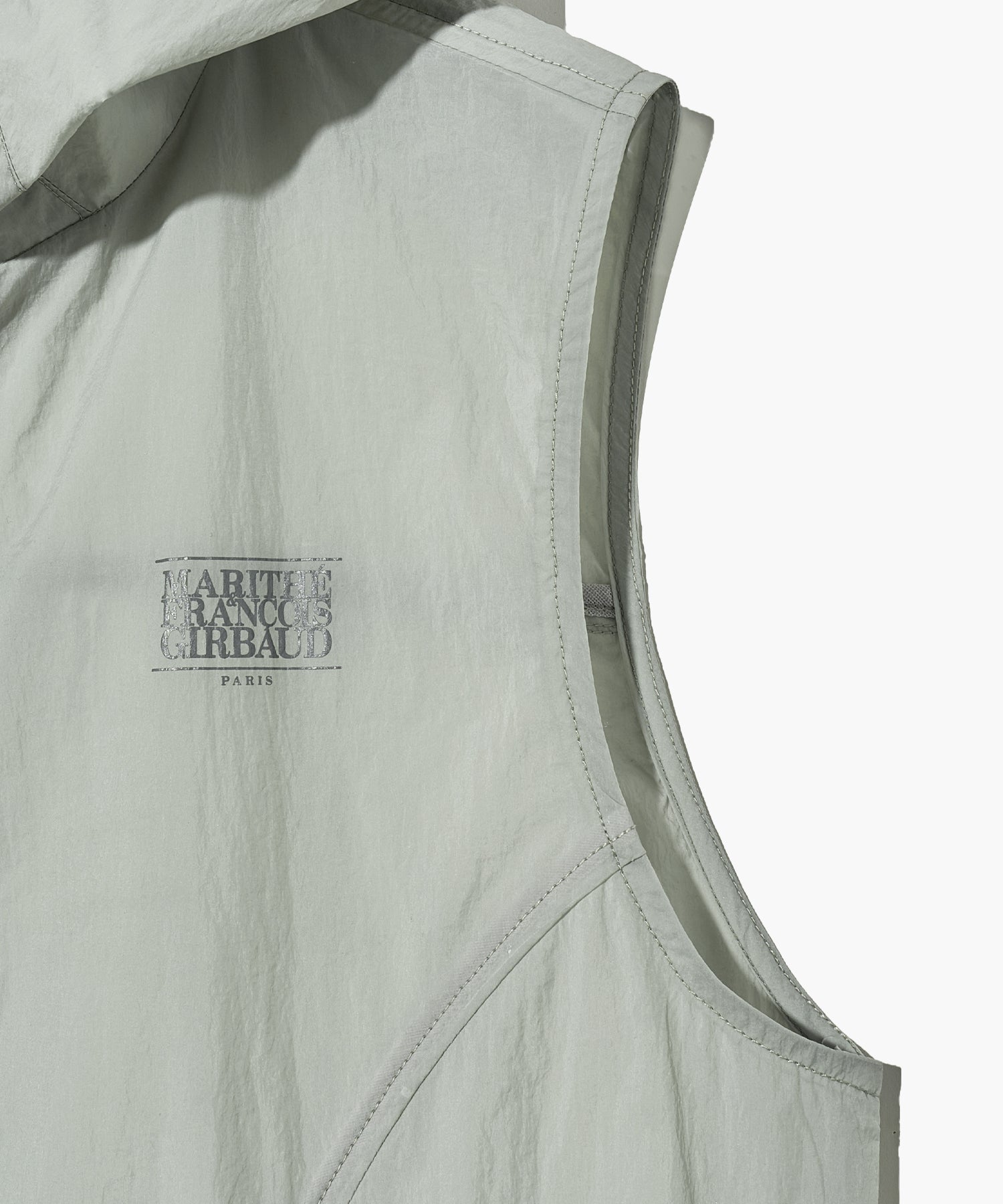 Marithe & Francois Girbaud - Mouvement W Nylon Hood Vest (Light Gray) product image 10 | TRAB K-Fashion Australia