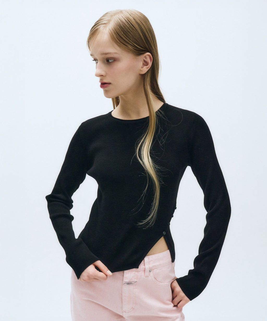 Marithe & Francois Girbaud - Cut Out Knit Pullover (Black) product image 1 | TRAB K-Fashion Australia