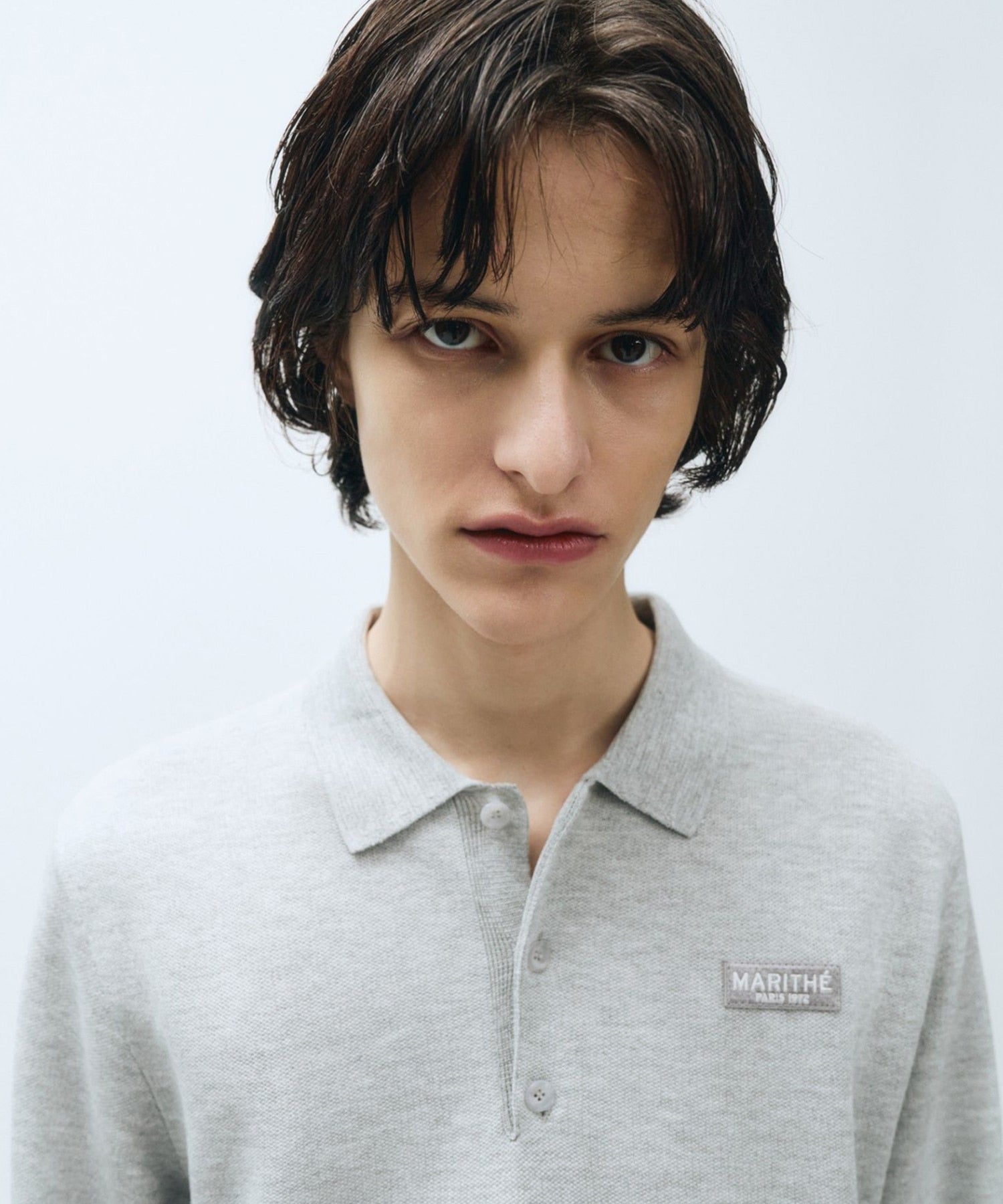 Marithe & Francois Girbaud - Polo Collar Knit (Light Gray) product image 2 | TRAB K-Fashion Australia