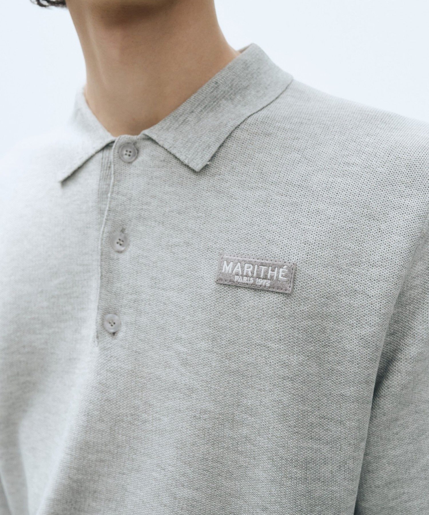 Marithe & Francois Girbaud - Polo Collar Knit (Light Gray) product image 3 | TRAB K-Fashion Australia