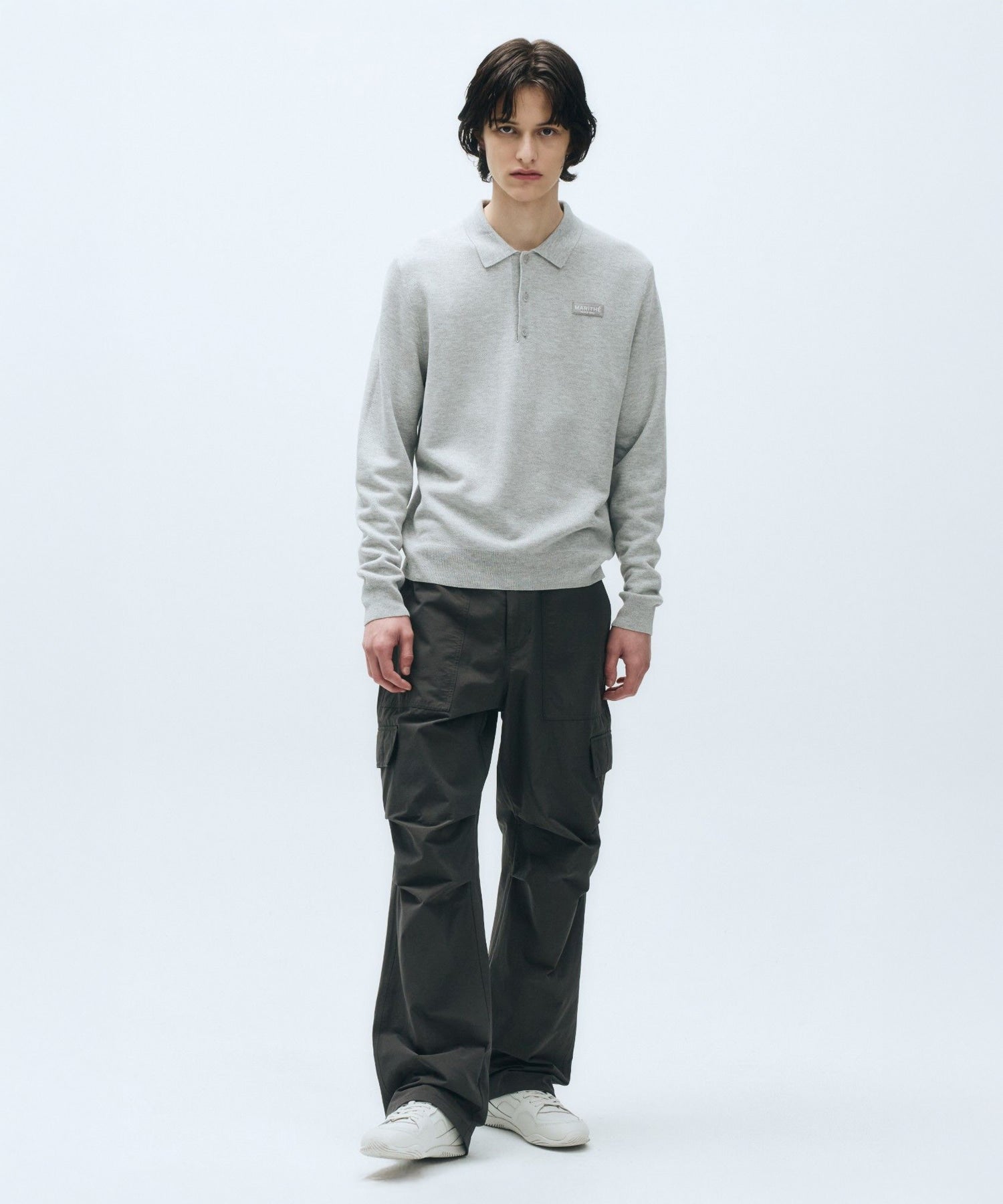 Marithe & Francois Girbaud - Polo Collar Knit (Light Gray) product image 4 | TRAB K-Fashion Australia