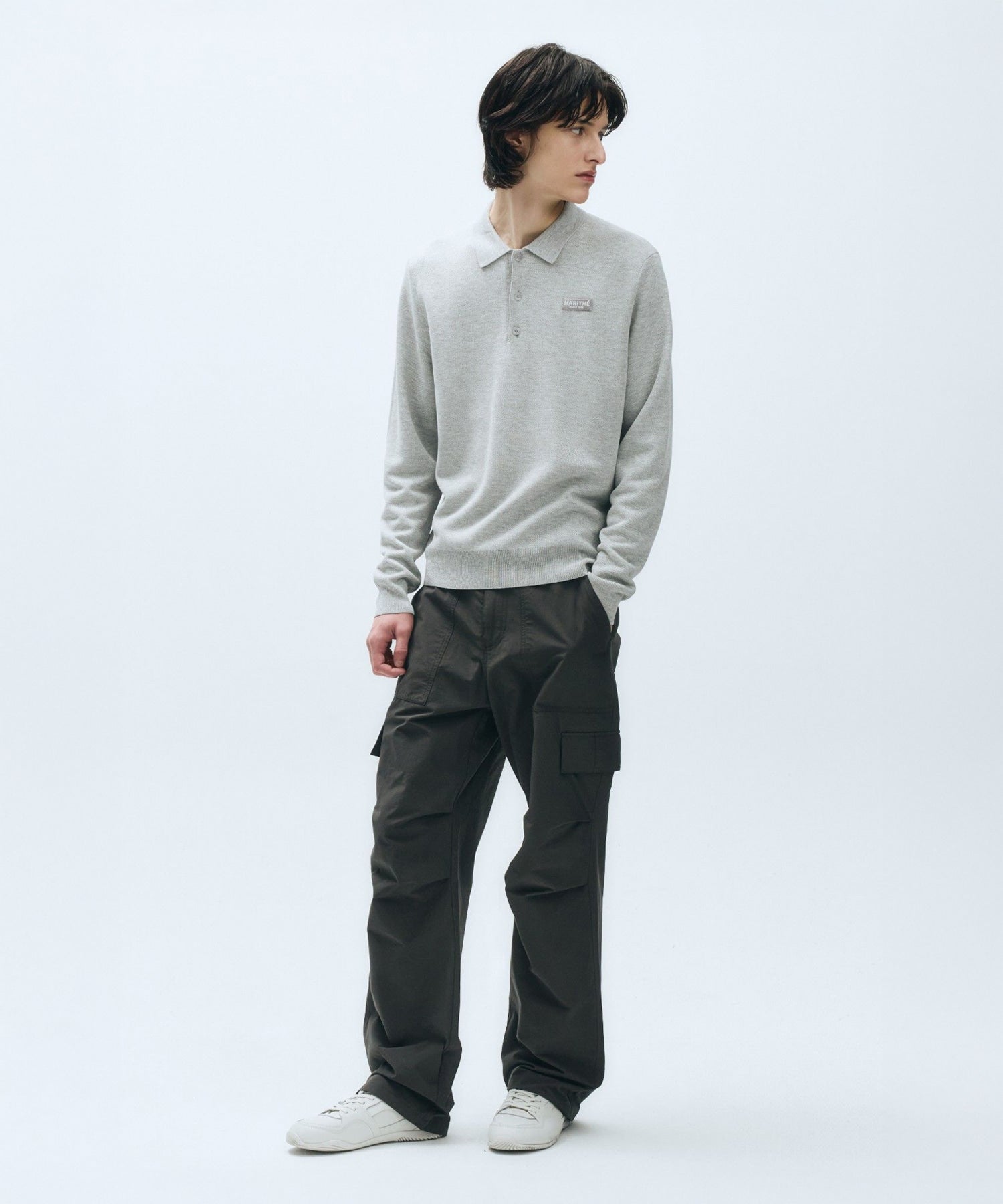 Marithe & Francois Girbaud - Polo Collar Knit (Light Gray) product image 5 | TRAB K-Fashion Australia
