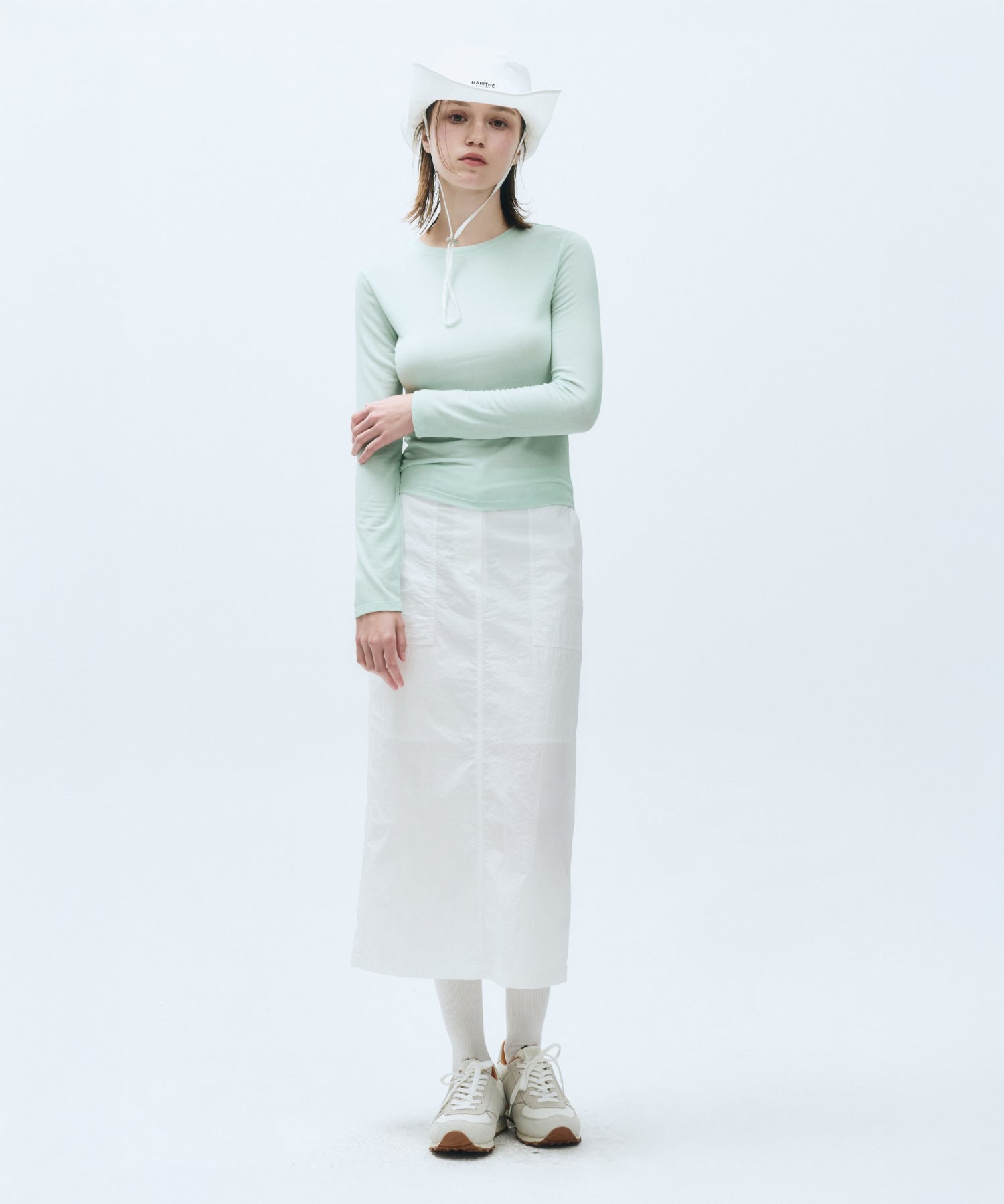 Marithe & Francois Girbaud - Back Point Long Sleeve Top (Light Mint) product image 4 | TRAB K-Fashion Australia