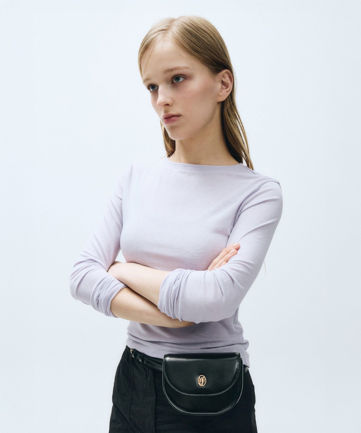 Marithe & Francois Girbaud - Back Point Long Sleeve Top (Light Purple) product image 1 | TRAB K-Fashion Australia