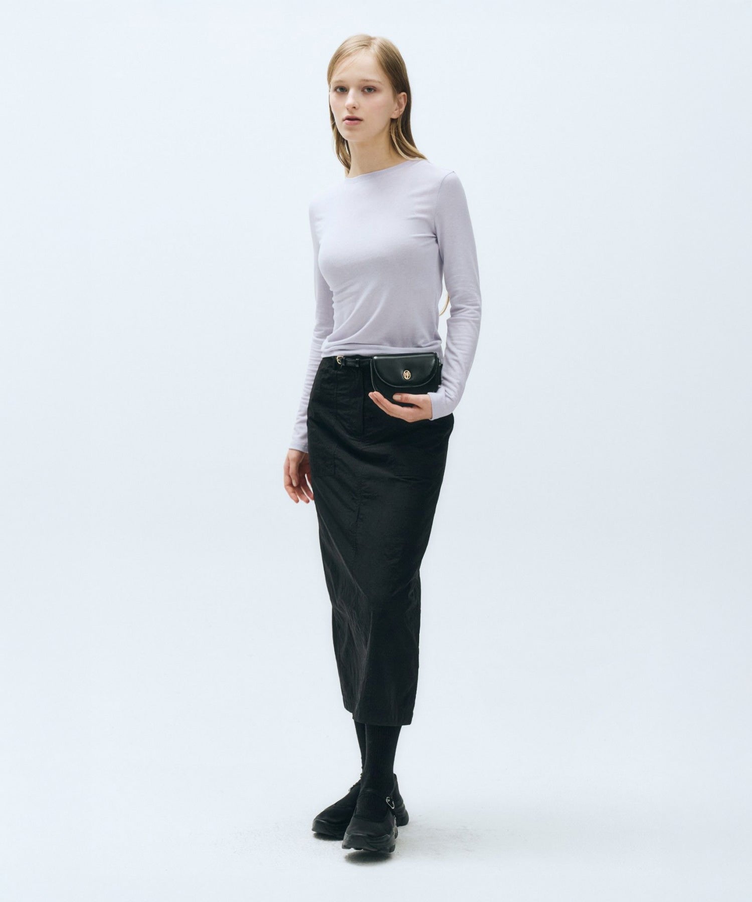 Marithe & Francois Girbaud - Back Point Long Sleeve Top (Light Purple) product image 5 | TRAB K-Fashion Australia