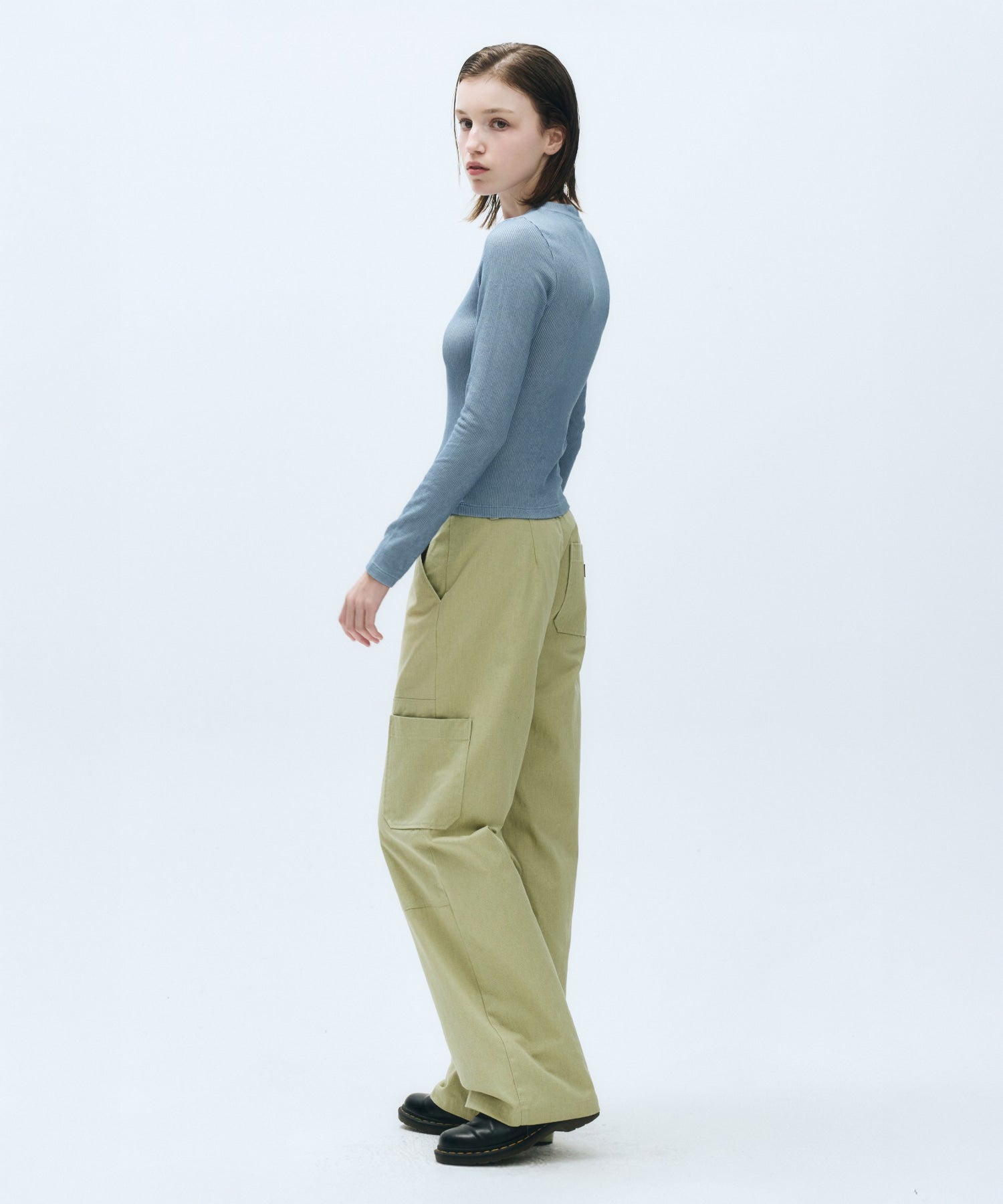Marithe & Francois Girbaud - Henley Neck Long Sleeve (Blue) product image 7 | TRAB K-Fashion Australia