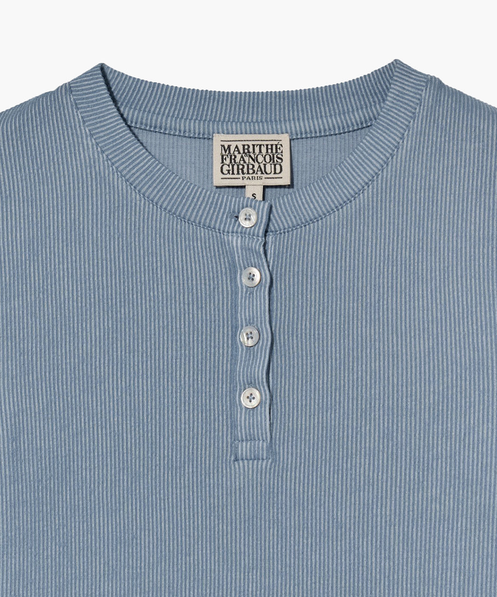 Marithe & Francois Girbaud - Henley Neck Long Sleeve (Blue) product image 11 | TRAB K-Fashion Australia