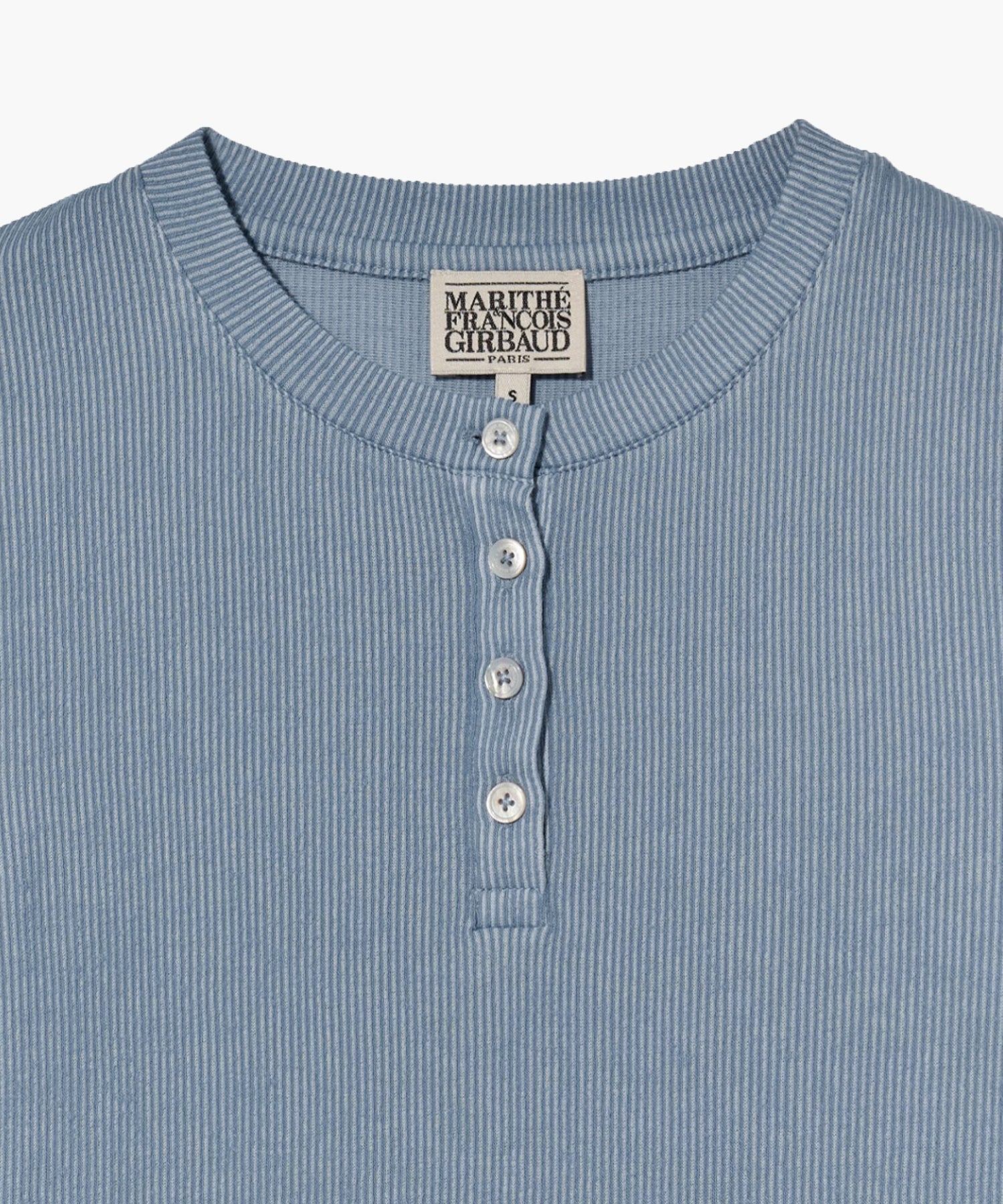 Marithe & Francois Girbaud - Henley Neck Long Sleeve (Blue) product image 11 | TRAB K-Fashion Australia