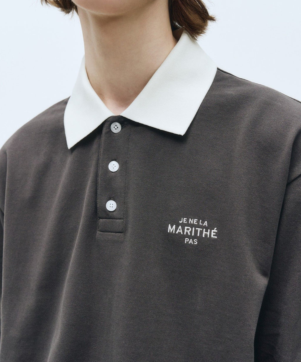 Marithe & Francois Girbaud - Logo Collar Long Sleeve (Charcoal) product image 2 | TRAB K-Fashion Australia