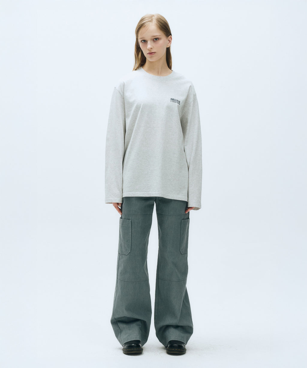 Marithe & Francois Girbaud - Bold Logo Oversized Long Sleeve (Light Heather Gray) product image 4 | TRAB K-Fashion Australia