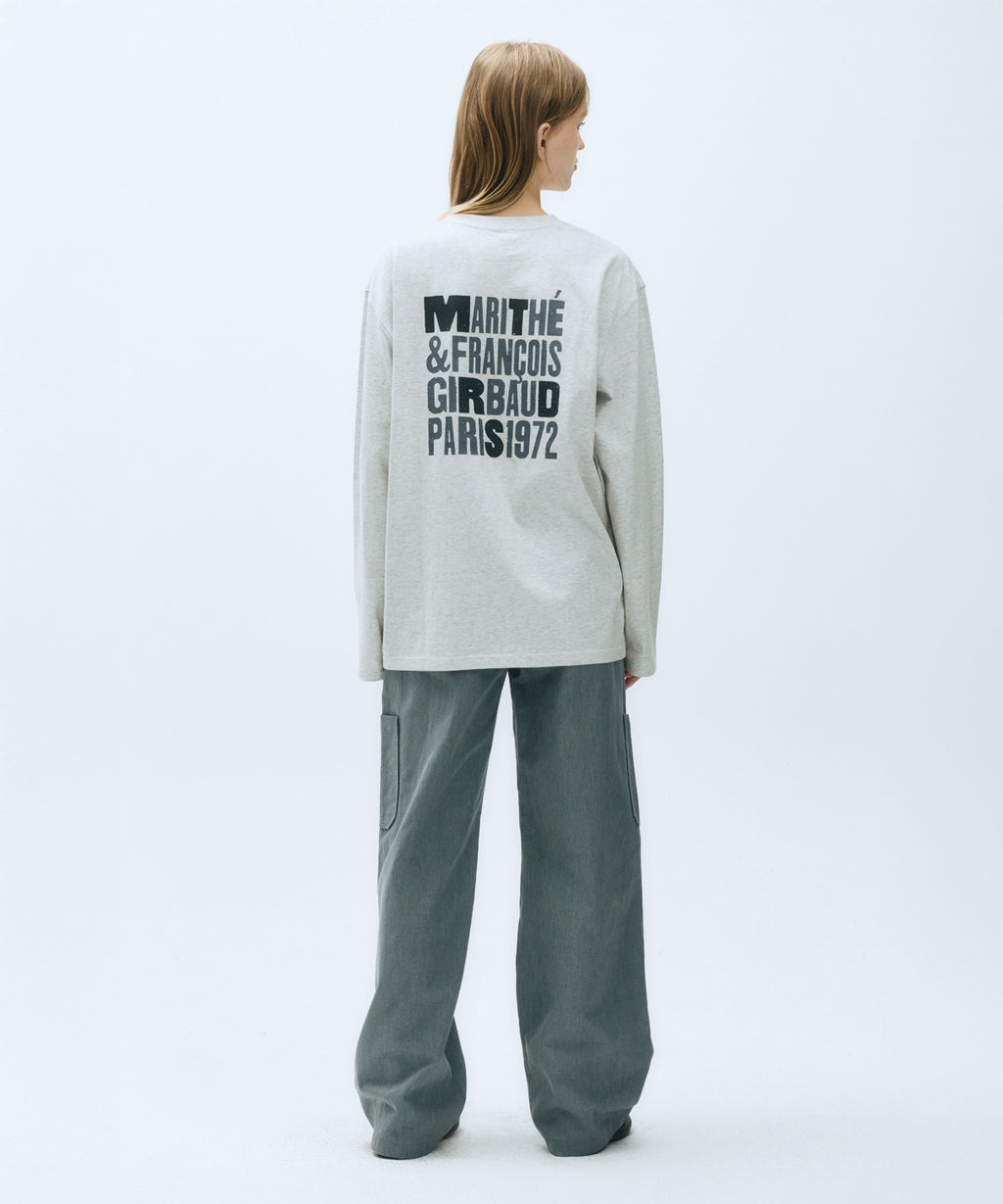 Marithe & Francois Girbaud - Bold Logo Oversized Long Sleeve (Light Heather Gray) product image 6 | TRAB K-Fashion Australia