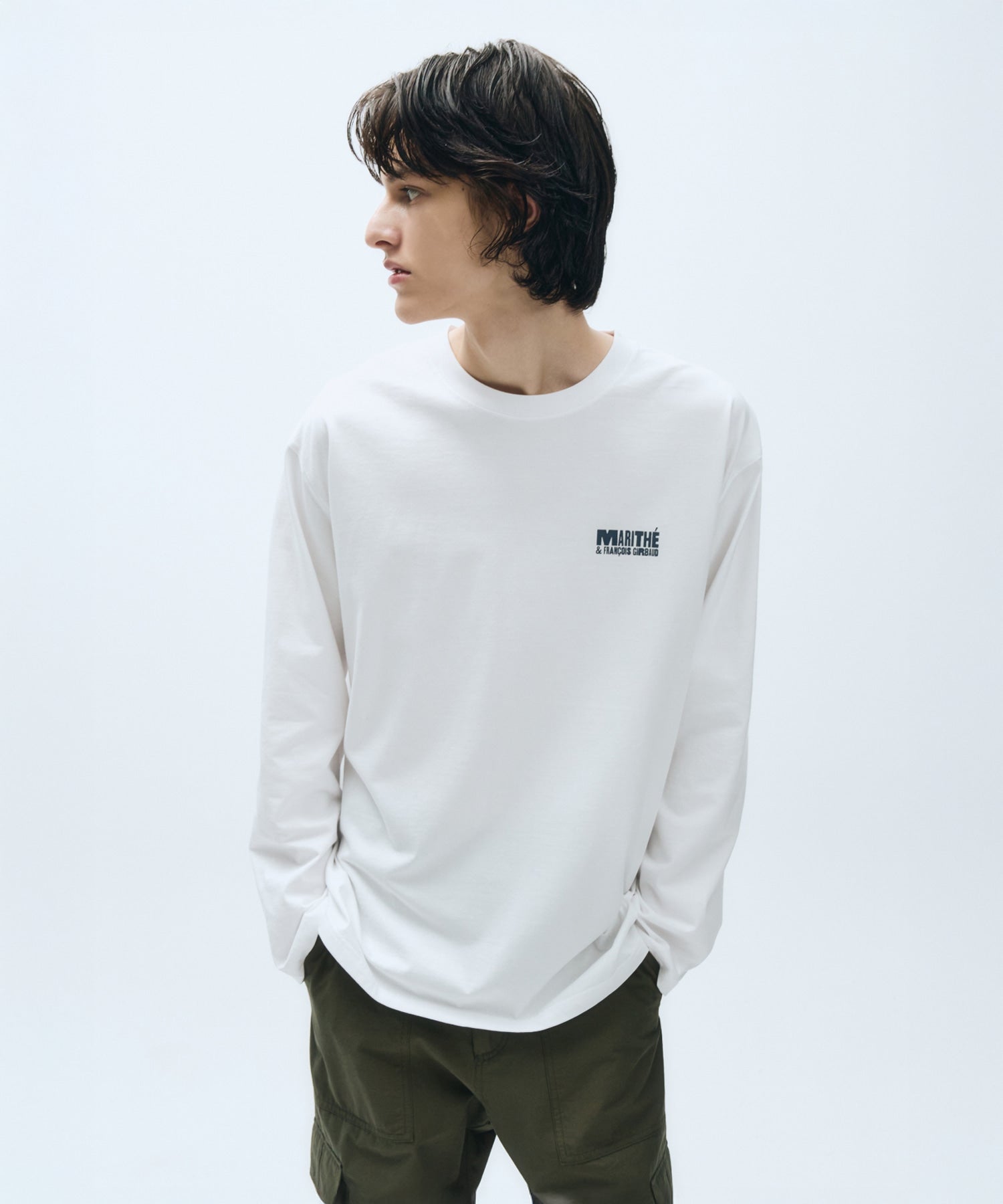 Marithe & Francois Girbaud - Bold Logo Oversized Long Sleeve (White) product image 1 | TRAB K-Fashion Australia