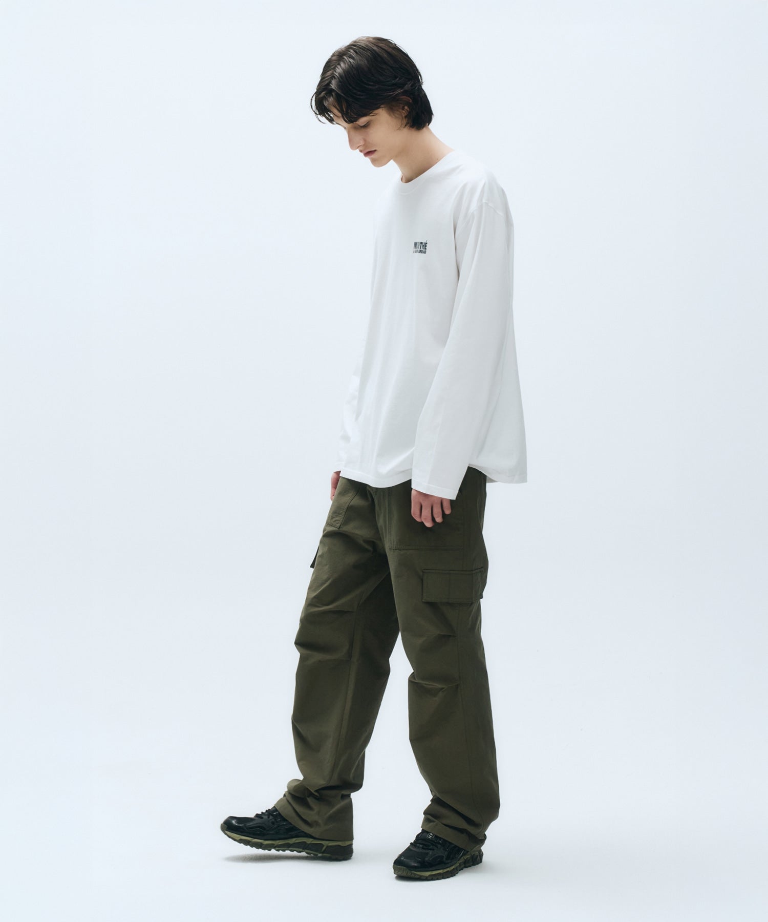 Marithe & Francois Girbaud - Bold Logo Oversized Long Sleeve (White) product image 5 | TRAB K-Fashion Australia