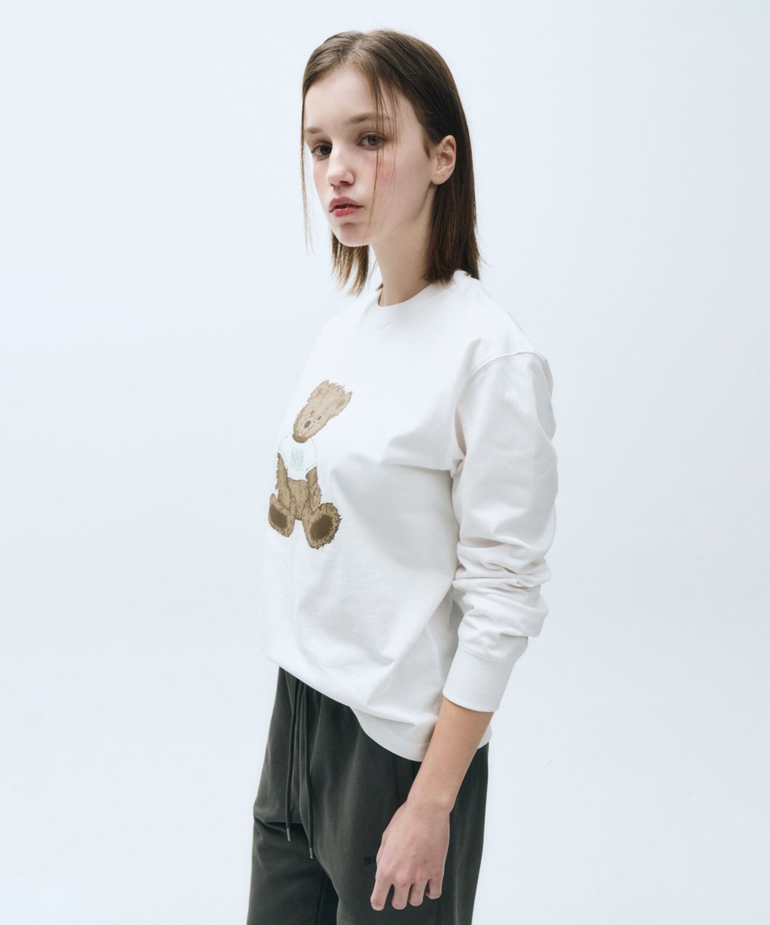Marithe & Francois Girbaud - Doodle Bear Long Sleeve (White) product image 2 | TRAB K-Fashion Australia
