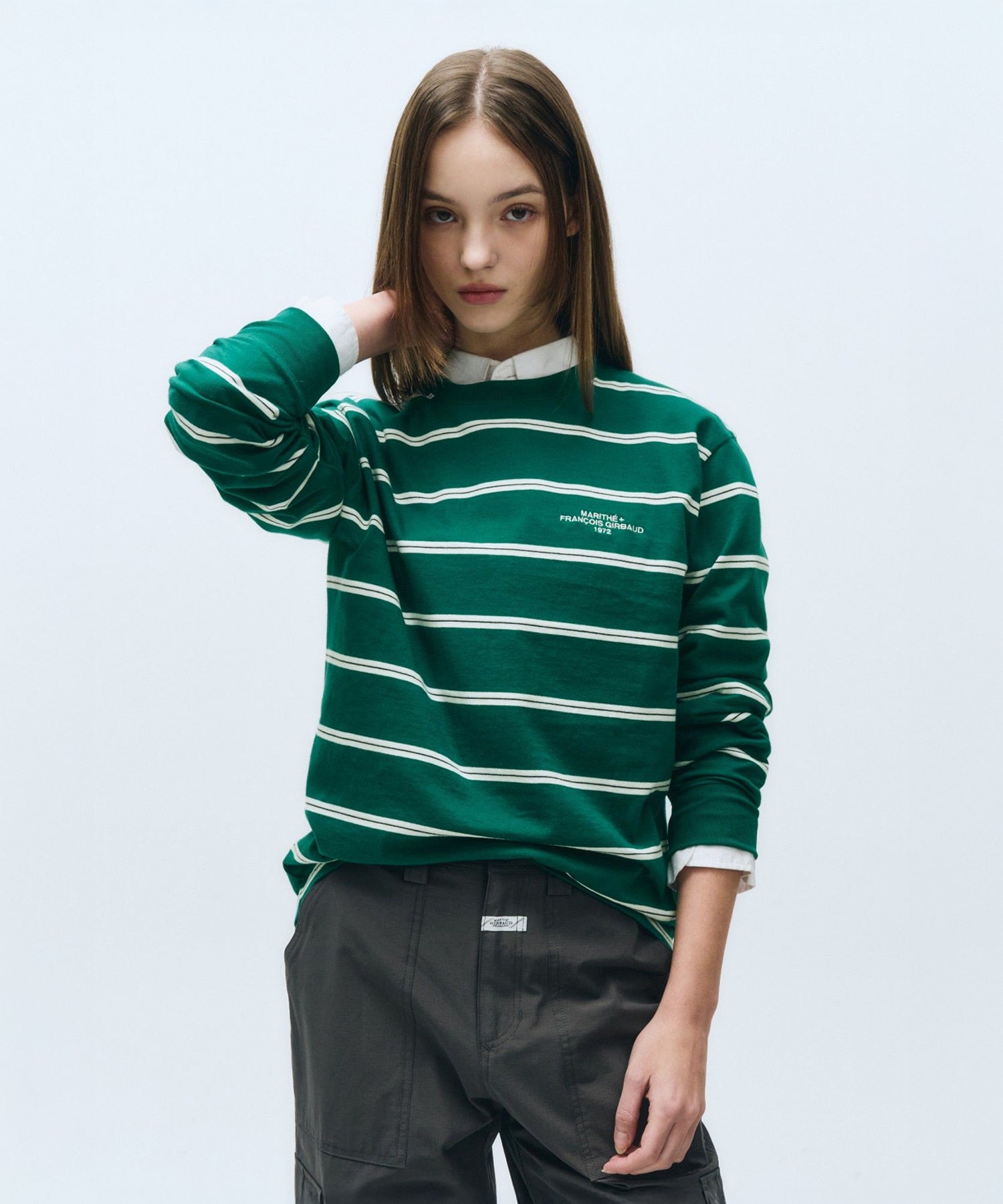 Marithe & Francois Girbaud - Stripe Long Sleeve (Green) product image 1 | TRAB K-Fashion Australia
