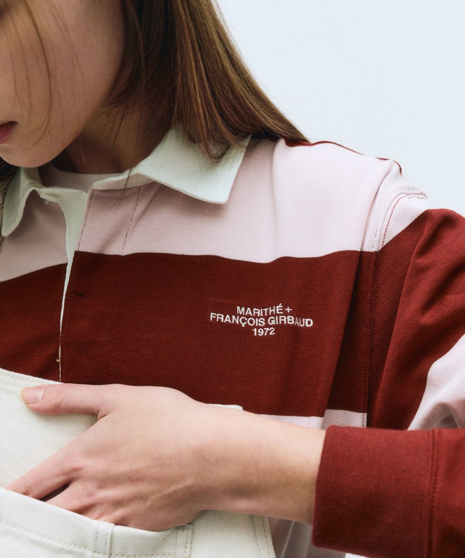 Marithe & Francois Girbaud - Stripe Rugby T-shirt (Burgundy) product image 3 | TRAB K-Fashion Australia