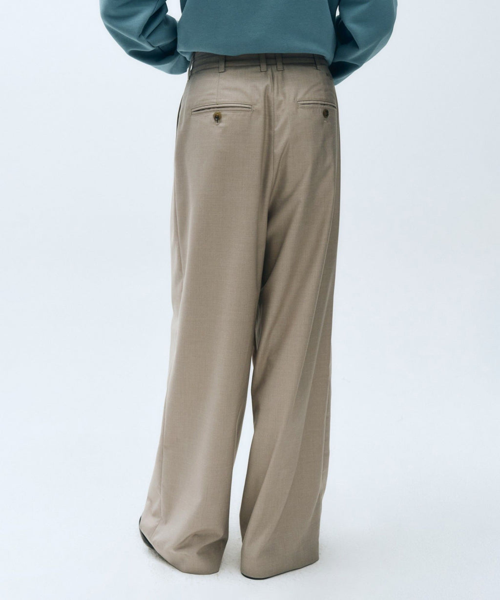 Marithe & Francois Girbaud - Two Tuck Wide Slacks (Beige) product image 5 | TRAB K-Fashion Australia