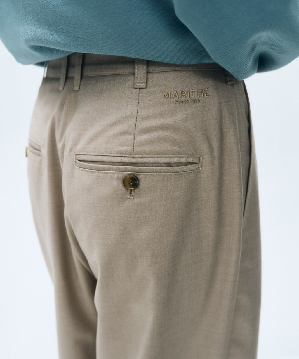 Marithe & Francois Girbaud - Two Tuck Wide Slacks (Beige) product image 7 | TRAB K-Fashion Australia