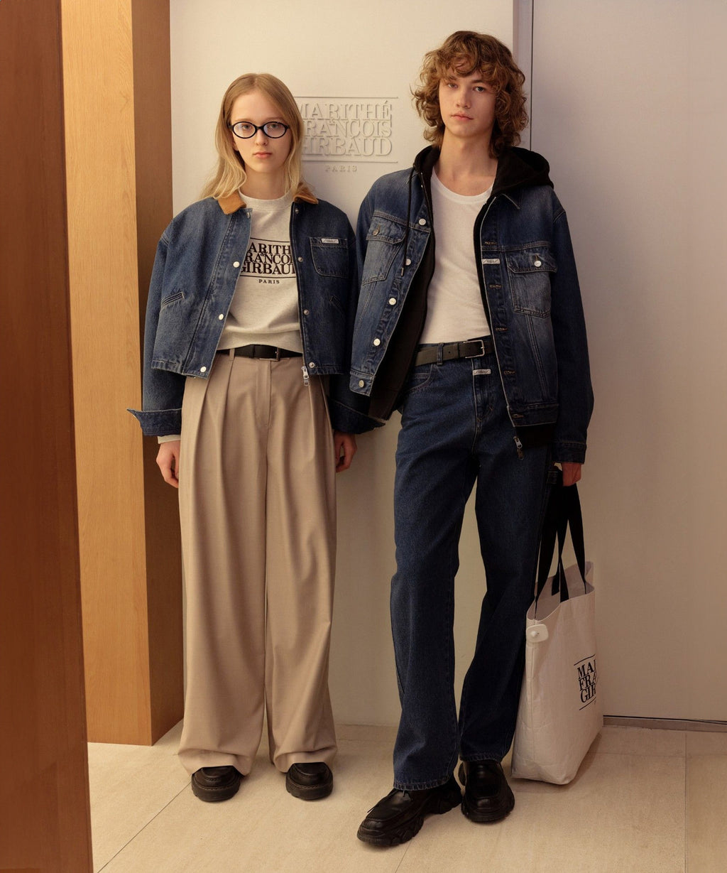 Marithe & Francois Girbaud - Two Tuck Wide Slacks (Beige) product image 8 | TRAB K-Fashion Australia