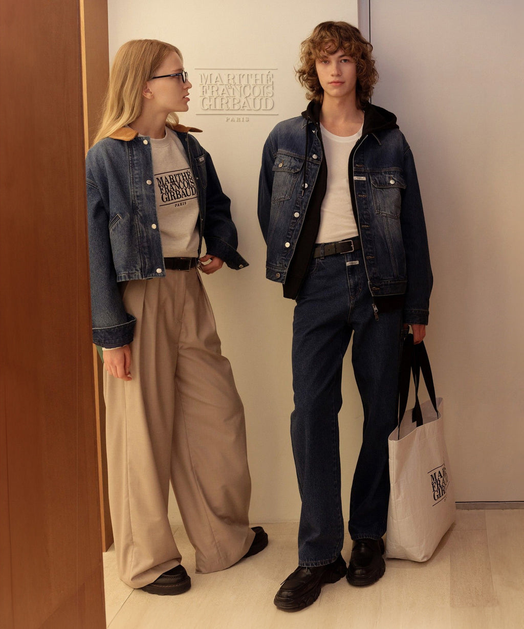 Marithe & Francois Girbaud - Two Tuck Wide Slacks (Beige) product image 9 | TRAB K-Fashion Australia
