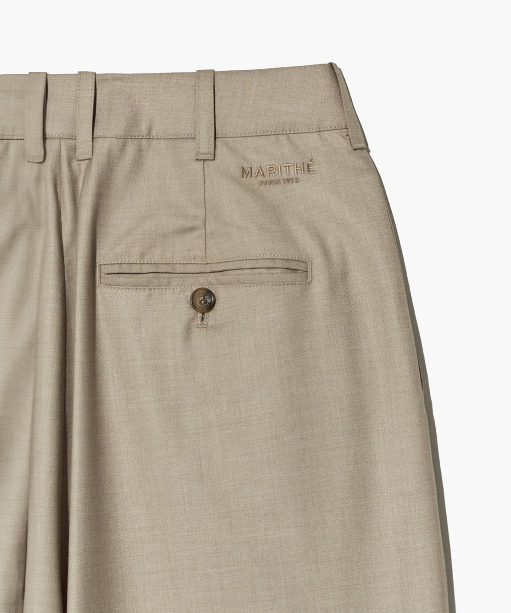 Marithe & Francois Girbaud - Two Tuck Wide Slacks (Beige) product image 13 | TRAB K-Fashion Australia