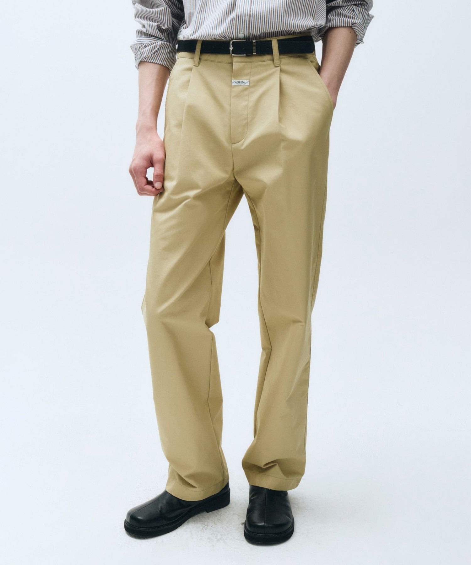 Marithe & Francois Girbaud - Wide One Tuck Pants (Beige) product image 4 | TRAB K-Fashion Australia