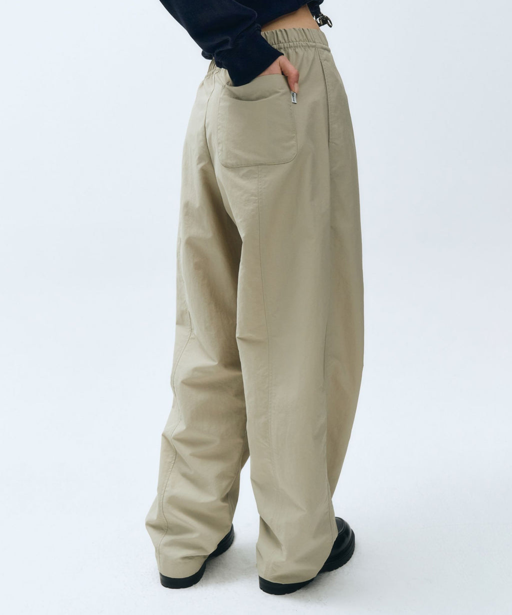 Marithe & Francois Girbaud - Barrel Fit Nylon Banding Pants (Beige) product image 5 | TRAB K-Fashion Australia