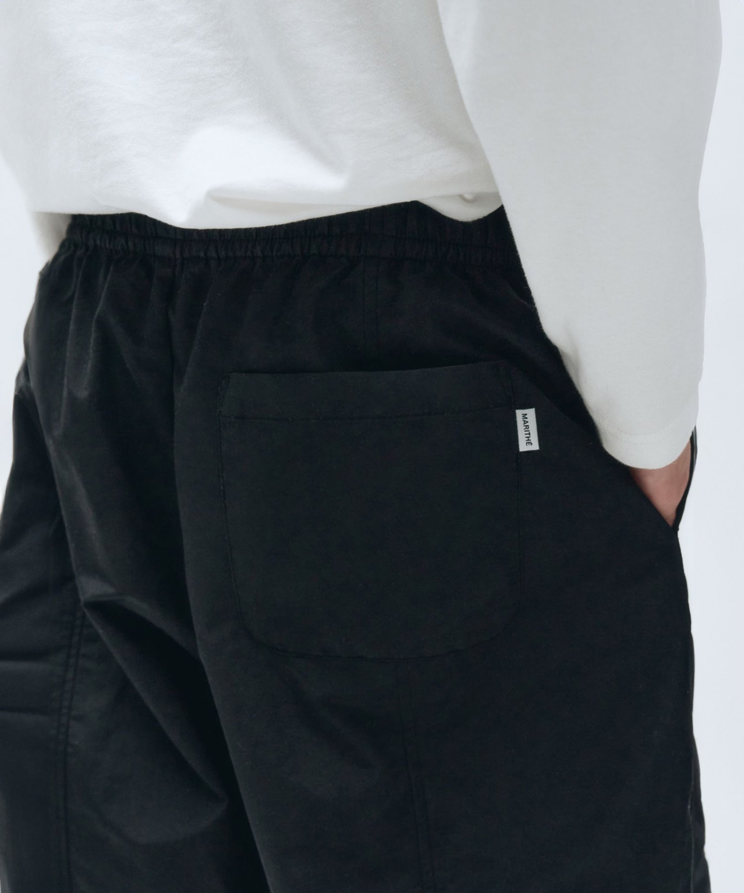 Marithe & Francois Girbaud - Barrel Fit Nylon Banding Pants (Black) product image 6 | TRAB K-Fashion Australia