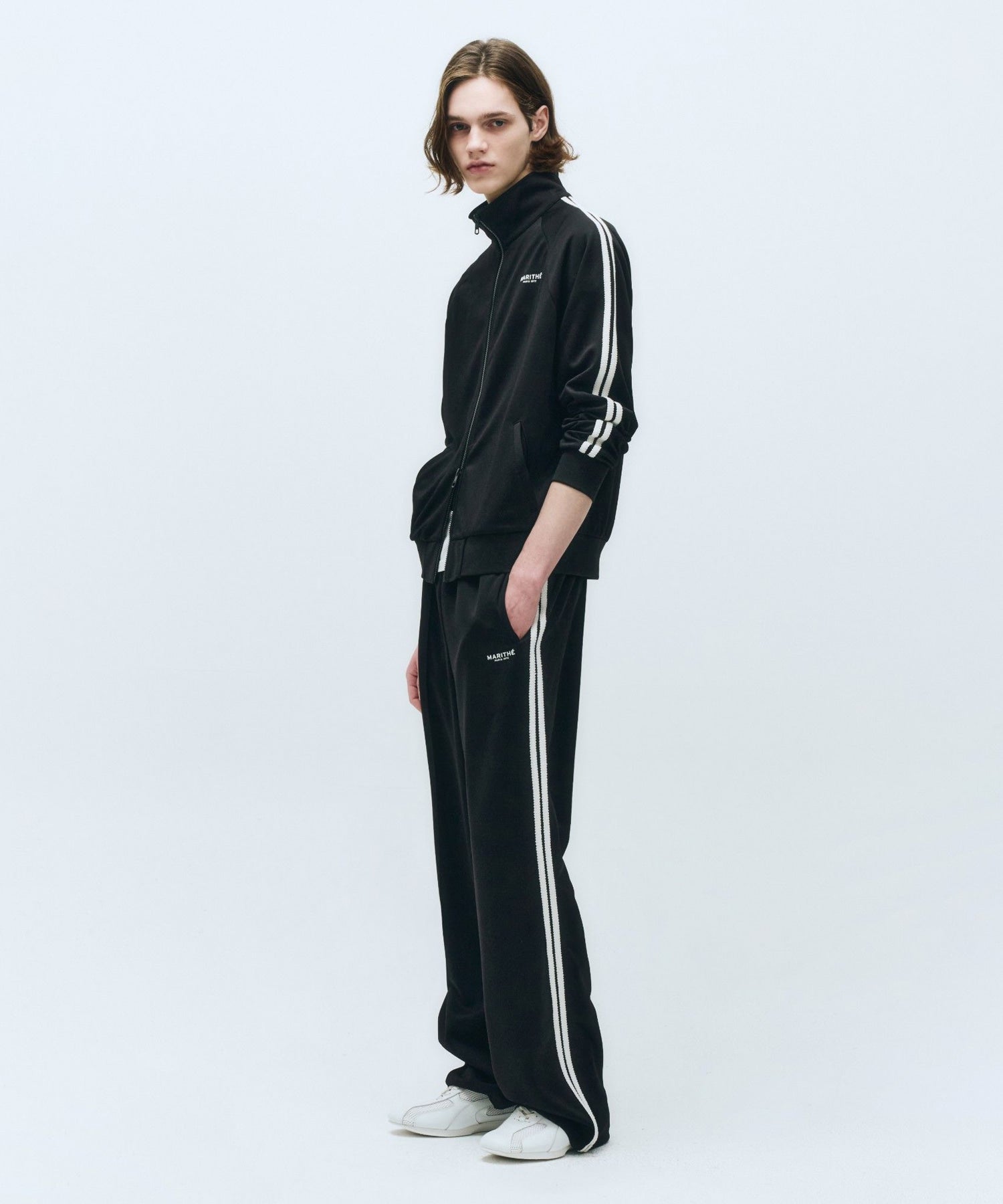 Marithe & Francois Girbaud - Regular Logo Track Pants (Black) product image 1 | TRAB K-Fashion Australia