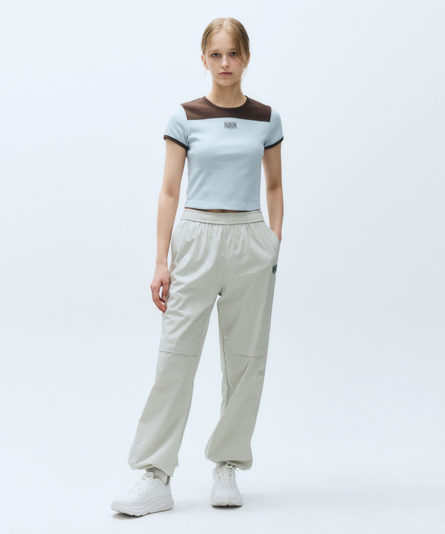 Marithe & Francois Girbaud - Mouvement Nylon Jogger Pants (Light Gray) product image 1 | TRAB K-Fashion Australia