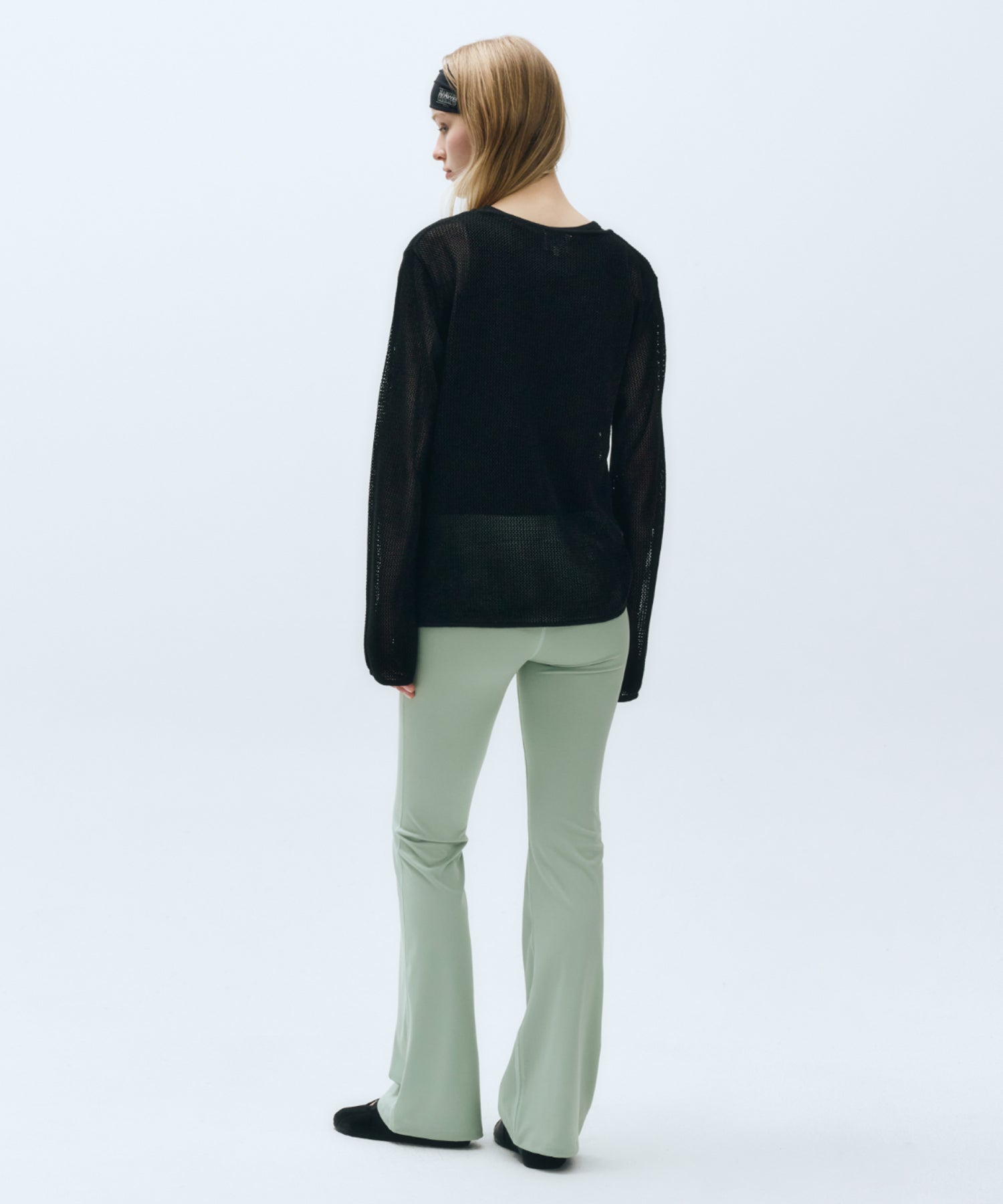 Marithe & Francois Girbaud - Mouvement W Classic Logo Bootcut Leggings (Mint) product image 3 | TRAB K-Fashion Australia