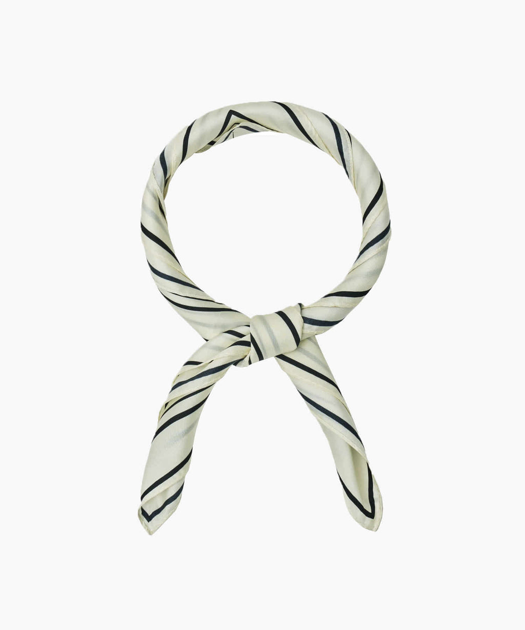 Marithe & Francois Girbaud - Classic Logo Silk Scarf (Ivory) product image 1 | TRAB K-Fashion Australia