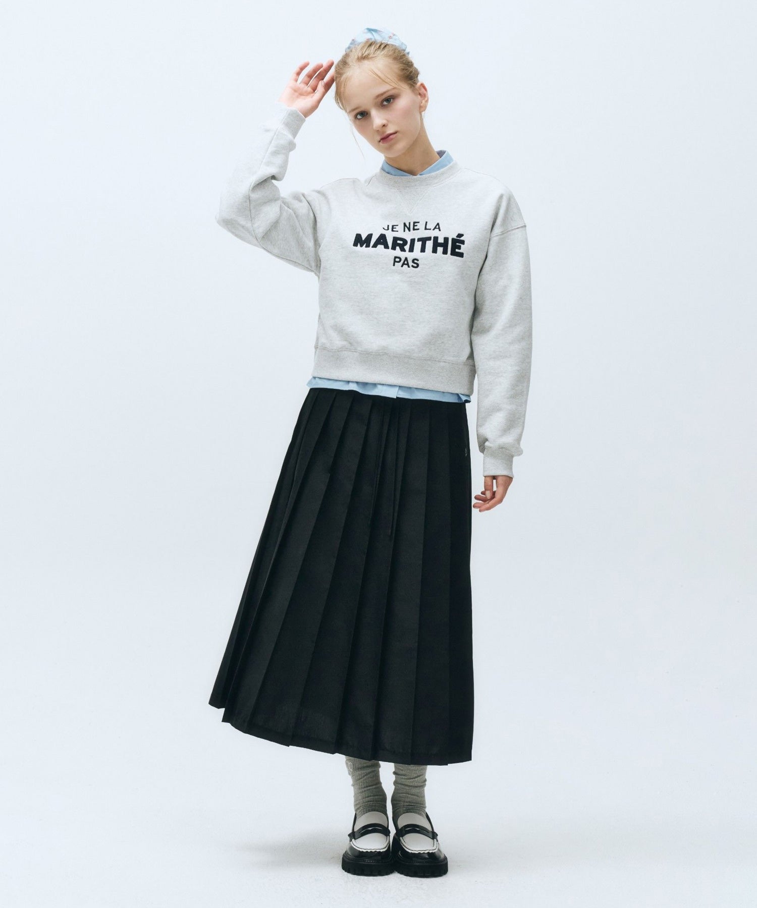 Marithe & Francois Girbaud - String Pleats Skirt (Black) product image 1 | TRAB K-Fashion Australia