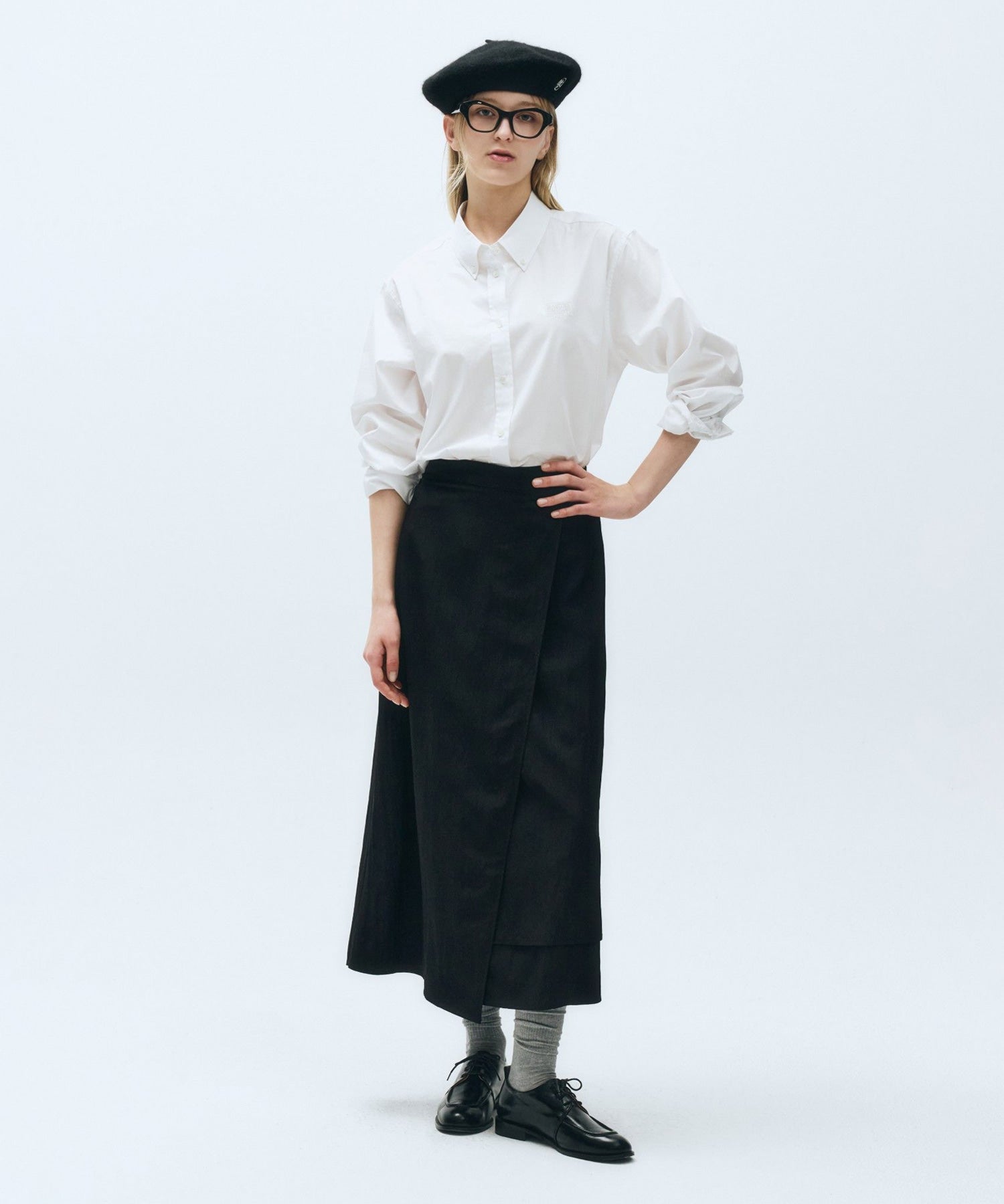 Marithe & Francois Girbaud - Wrap Long Skirt (Black) product image 1 | TRAB K-Fashion Australia