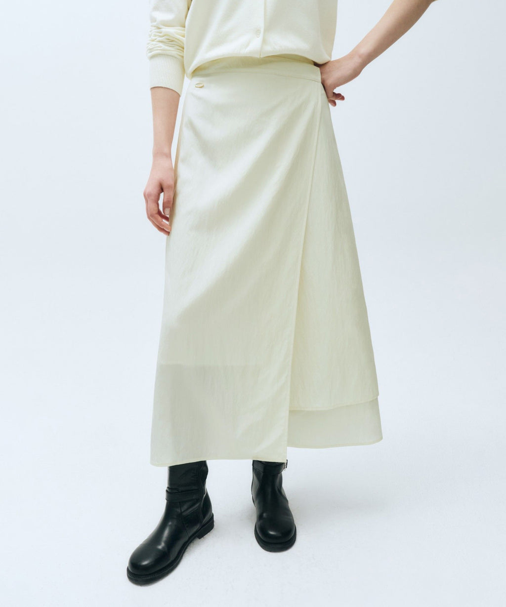 Marithe & Francois Girbaud - Wrap Long Skirt (Cream) product image 4 | TRAB K-Fashion Australia