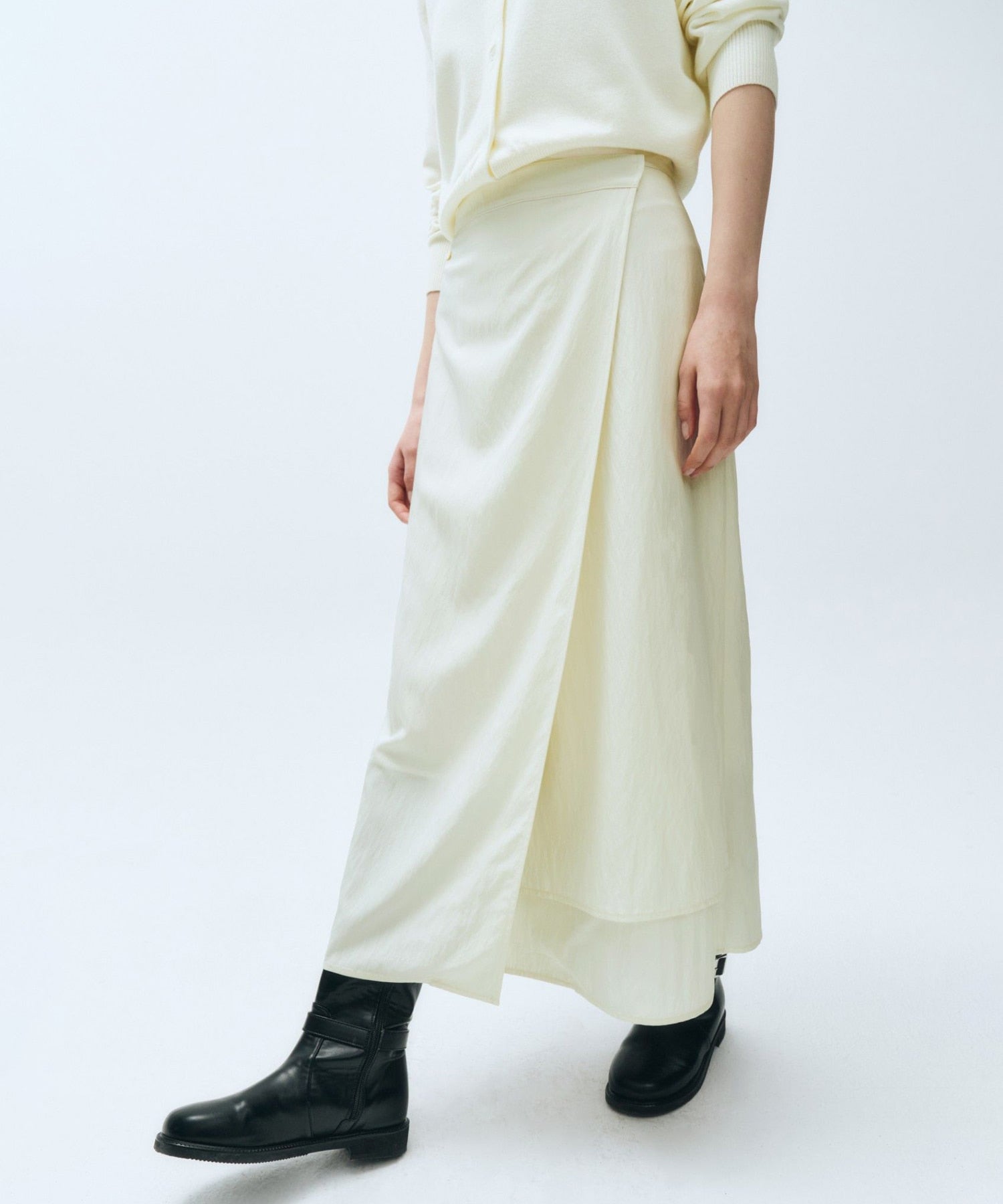 Marithe & Francois Girbaud - Wrap Long Skirt (Cream) product image 5 | TRAB K-Fashion Australia