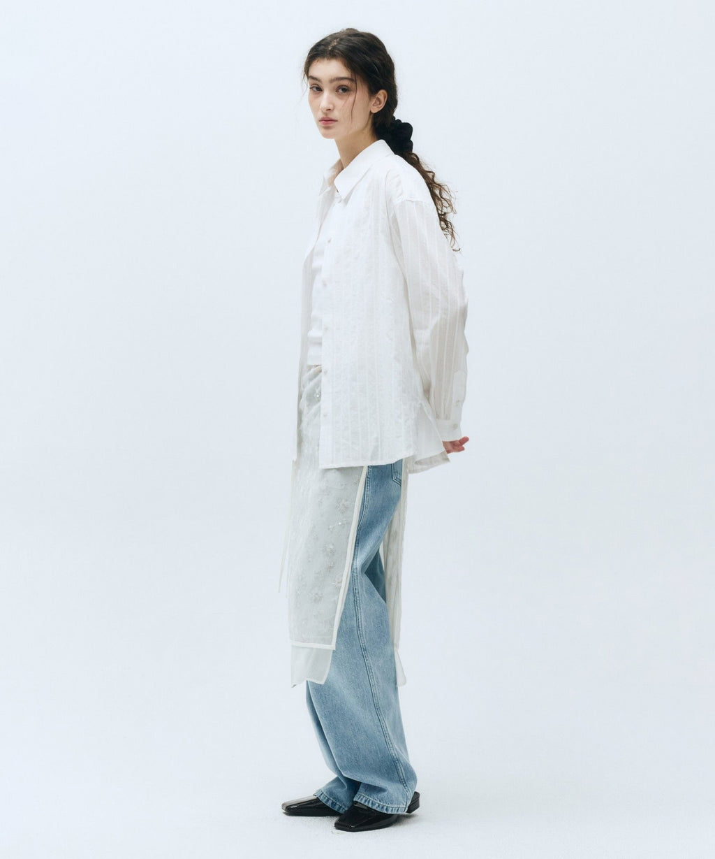 Marithe & Francois Girbaud - Layered Skirt (Ivory) product image 2 | TRAB K-Fashion Australia