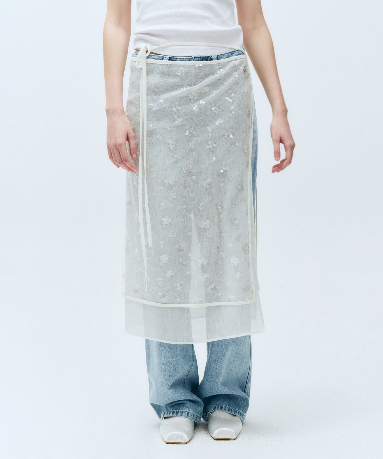 Marithe & Francois Girbaud - Layered Skirt (Ivory) product image 4 | TRAB K-Fashion Australia