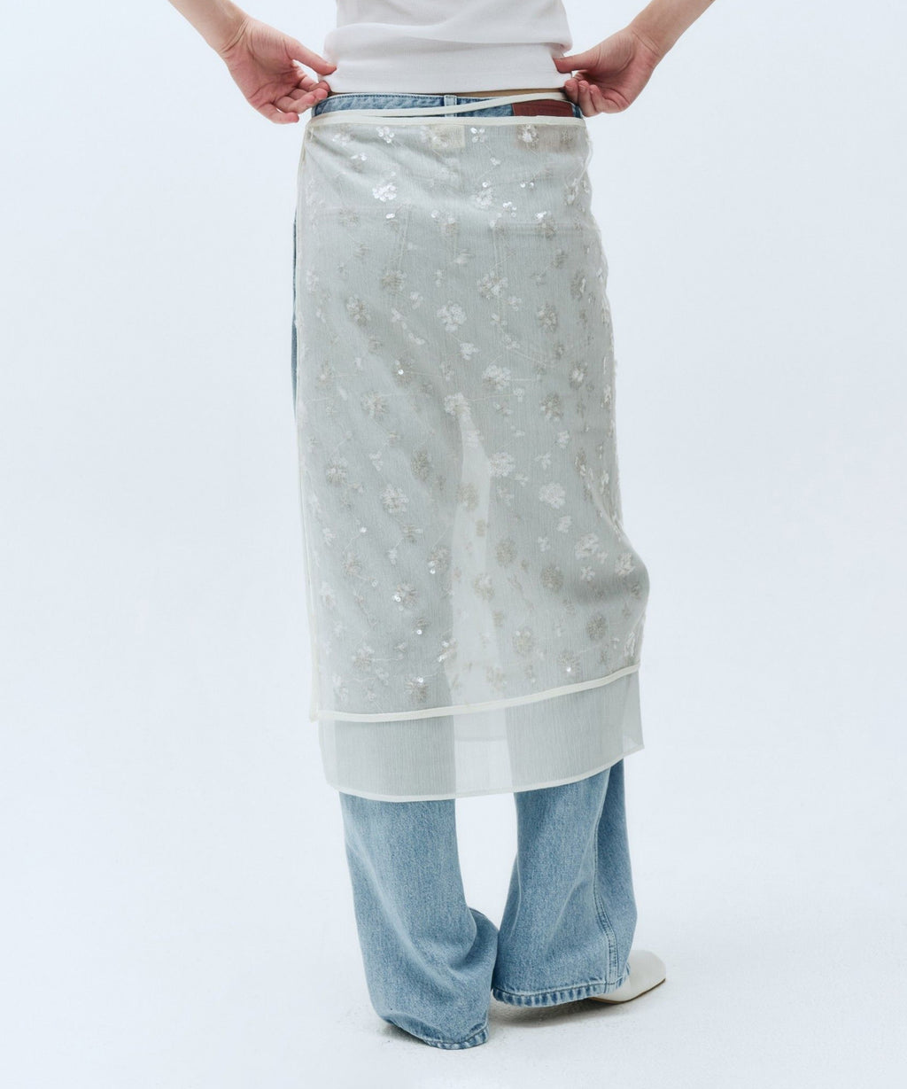Marithe & Francois Girbaud - Layered Skirt (Ivory) product image 6 | TRAB K-Fashion Australia
