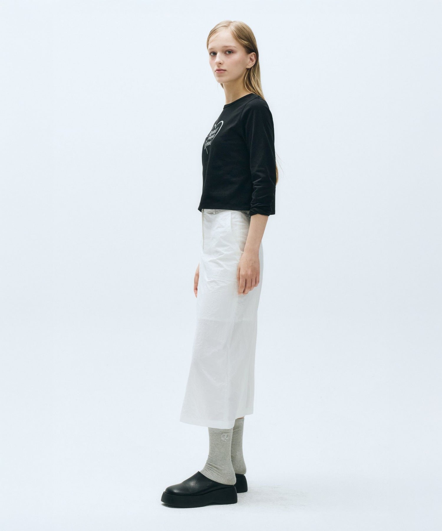 Marithe & Francois Girbaud - Nylon Midi Skirt (White) product image 4 | TRAB K-Fashion Australia