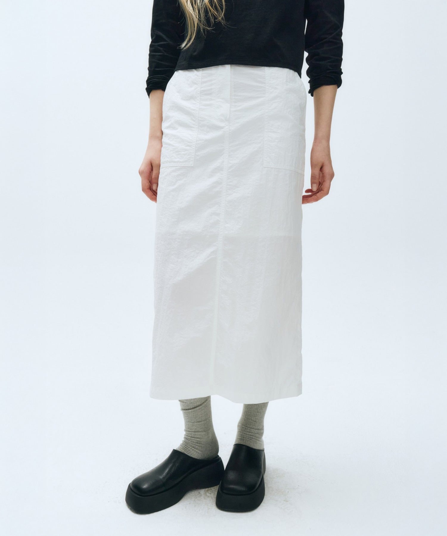 Marithe & Francois Girbaud - Nylon Midi Skirt (White) product image 6 | TRAB K-Fashion Australia