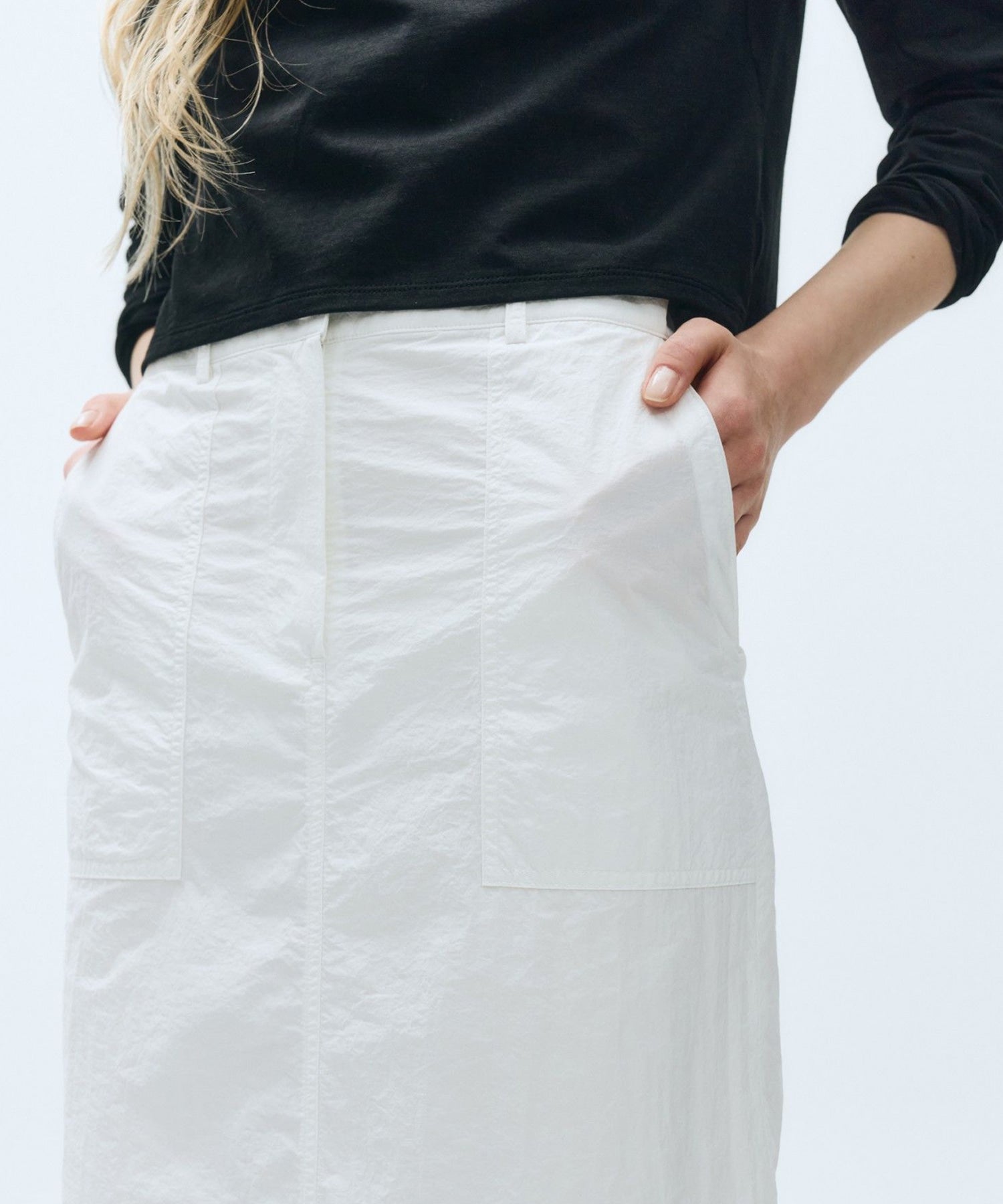 Marithe & Francois Girbaud - Nylon Midi Skirt (White) product image 8 | TRAB K-Fashion Australia