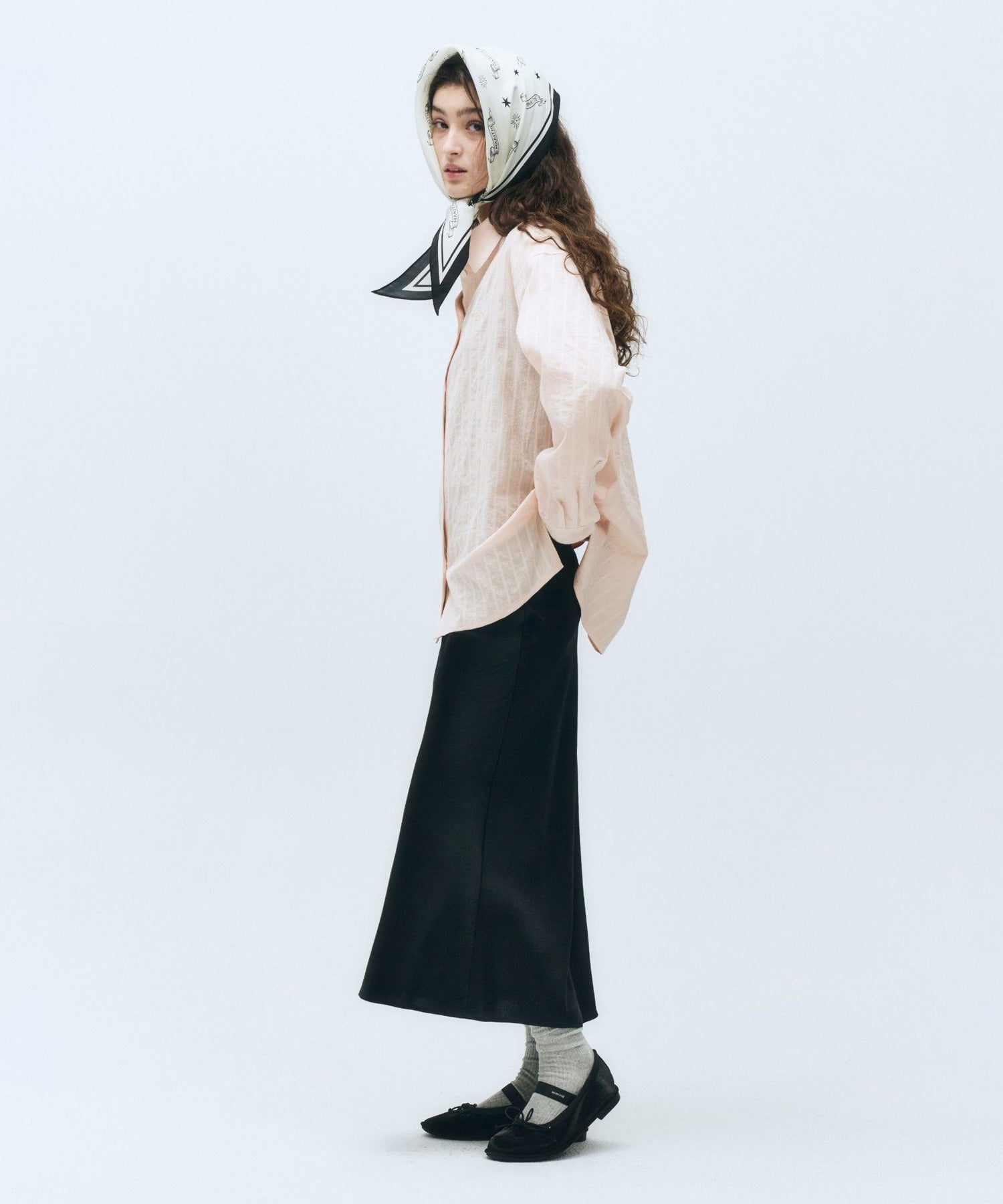 Marithe & Francois Girbaud - Satin Midi Skirt (Black) product image 2 | TRAB K-Fashion Australia